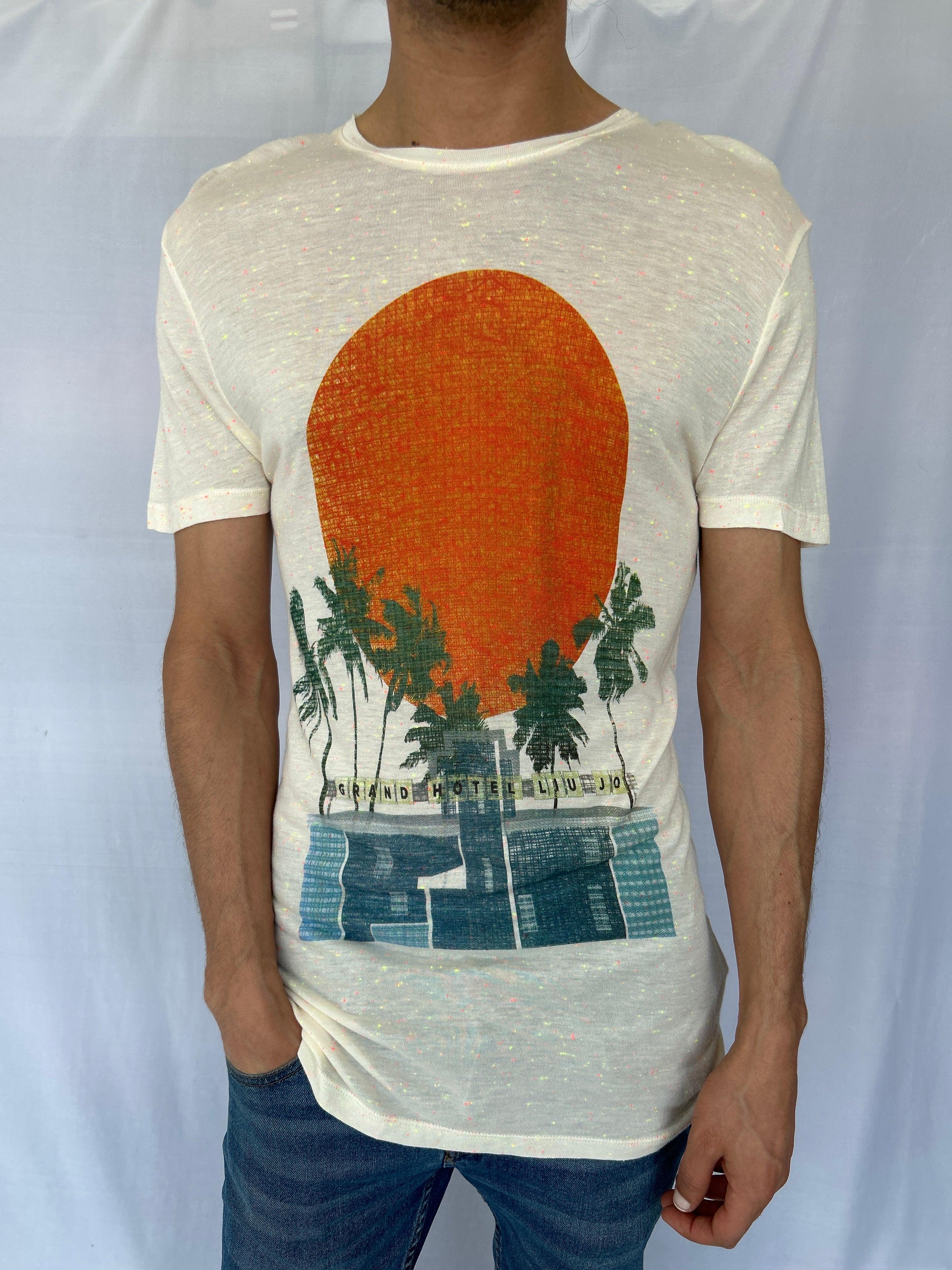 T-shirt homme LIU.JO rose orange HOTEL