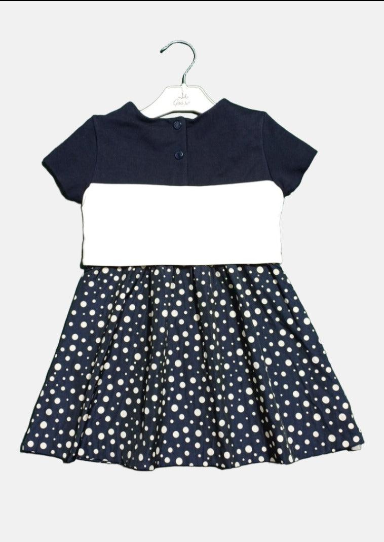 فستان مونكلير للبنات NAVYWHT-4A ABITO
