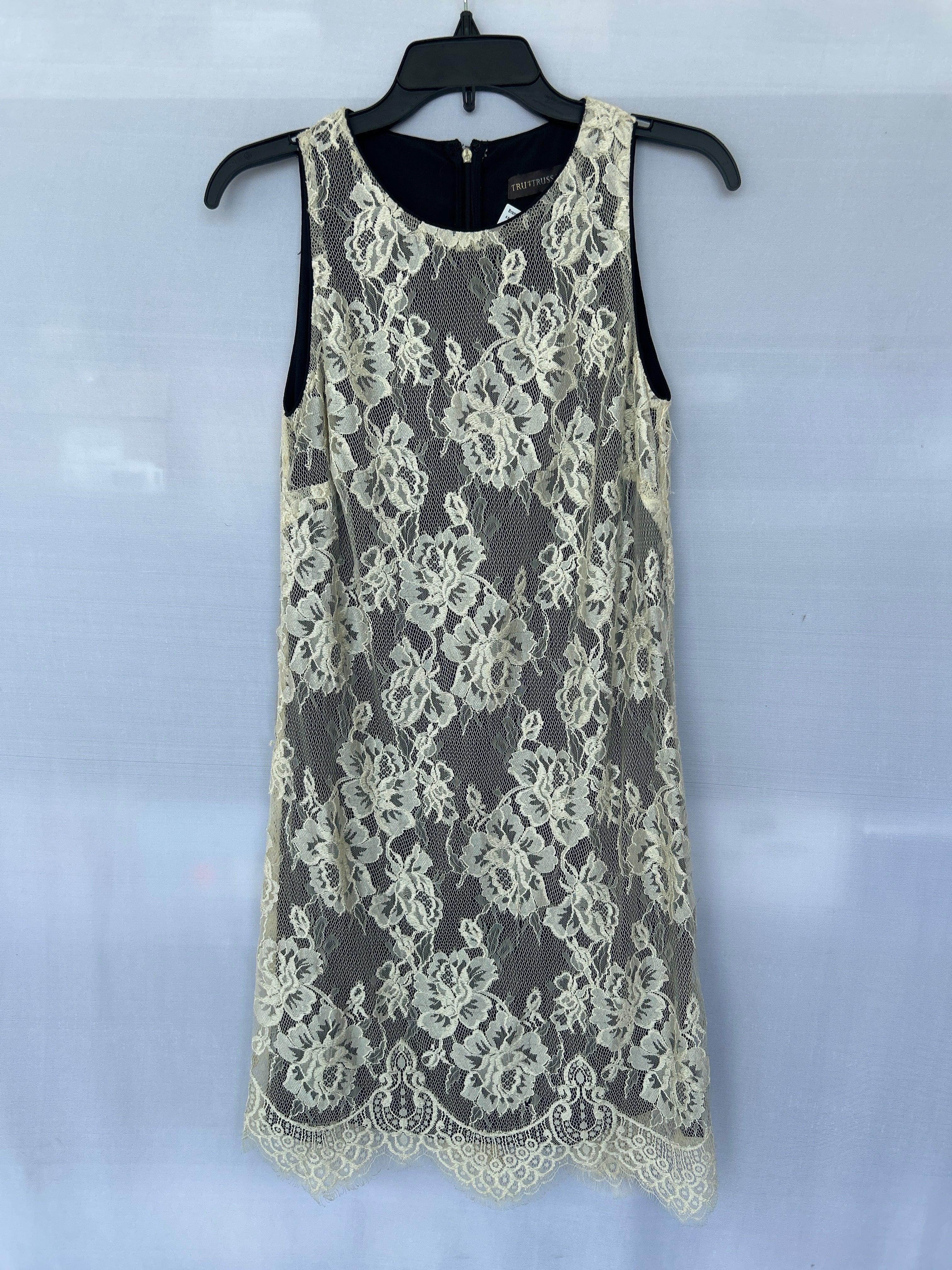 40-Blanc Noir 661260 Trussardi Robe sans manches pour femme