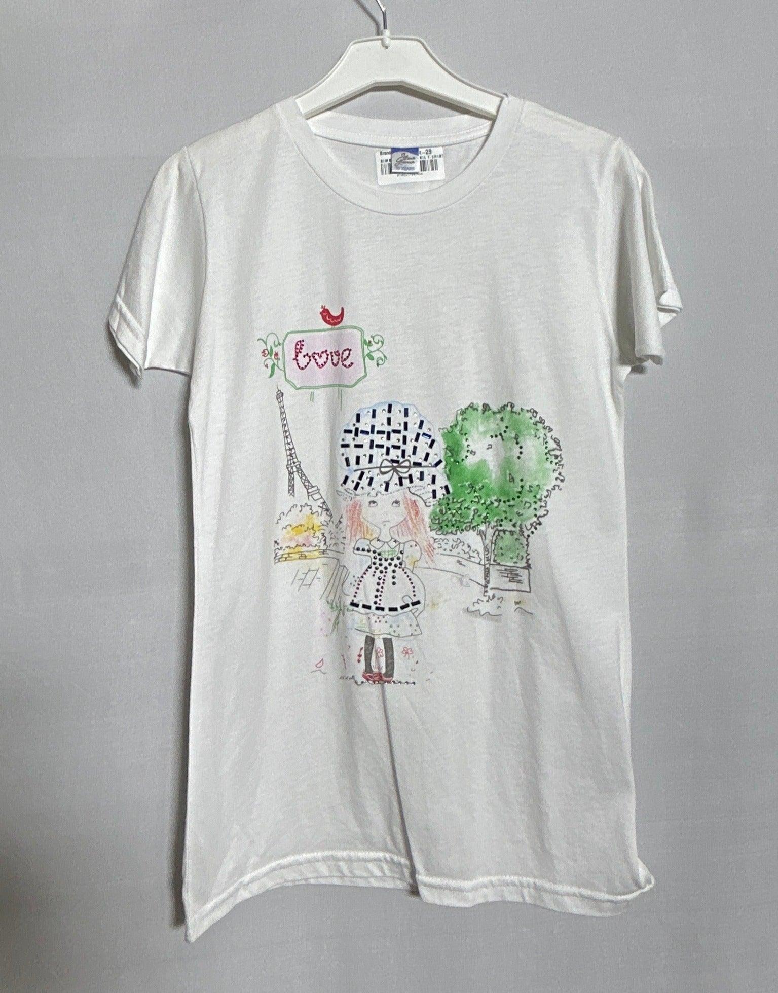 T-SHIRT FILLE BIMBI GLAMOUR 10 ANS
