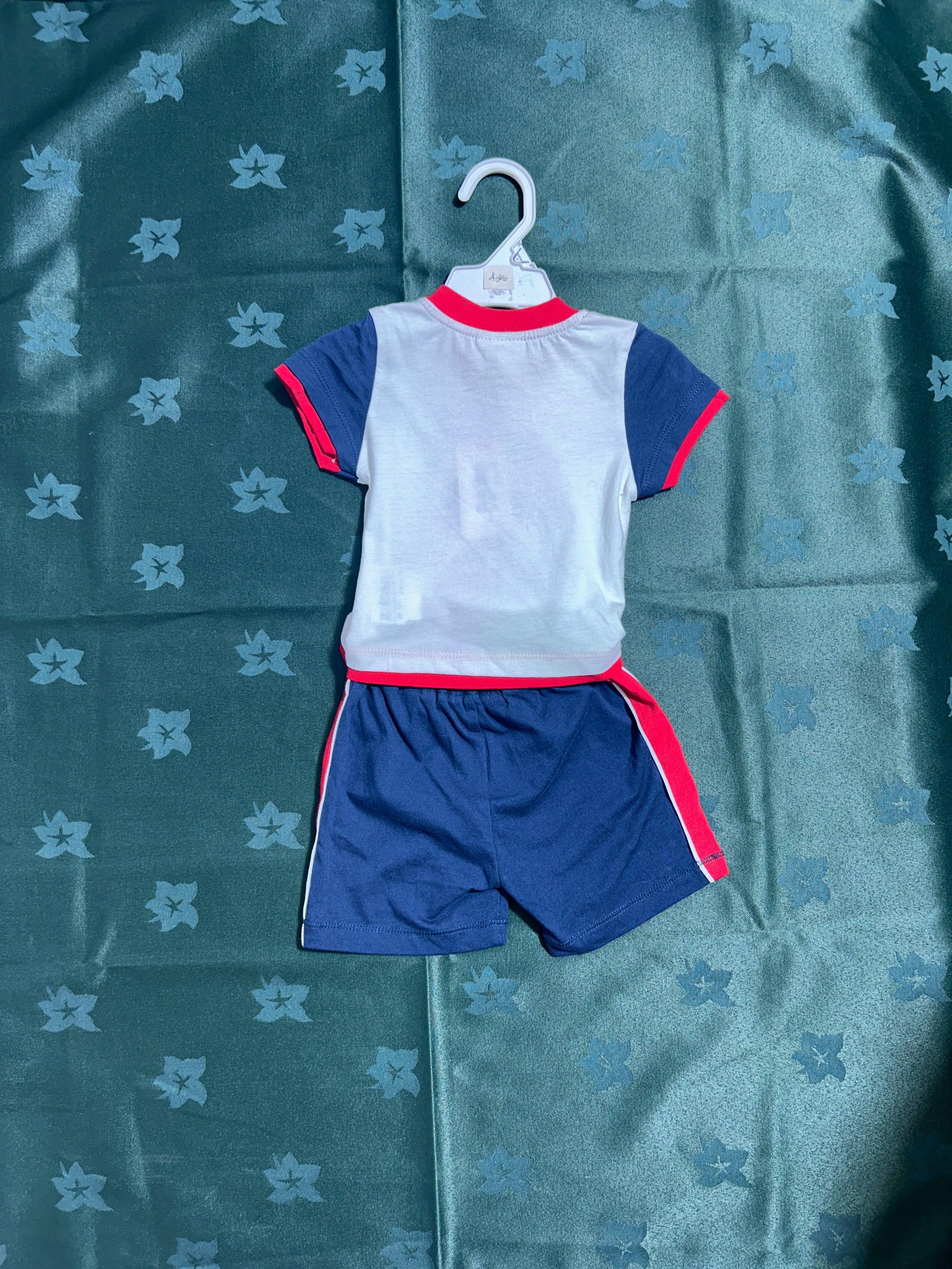 MONTEFIORE WHTNVY-3M BOYS 2-SET T-SHIRT+SHORT