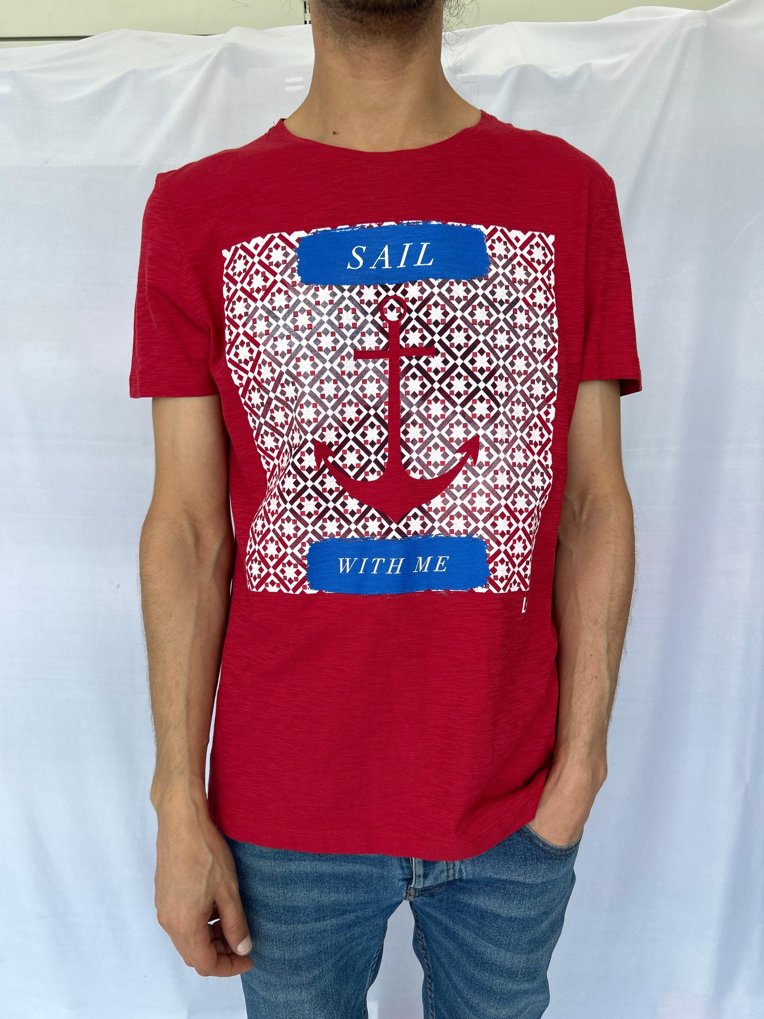 T-shirt homme LIU.JO rouge ANCORA