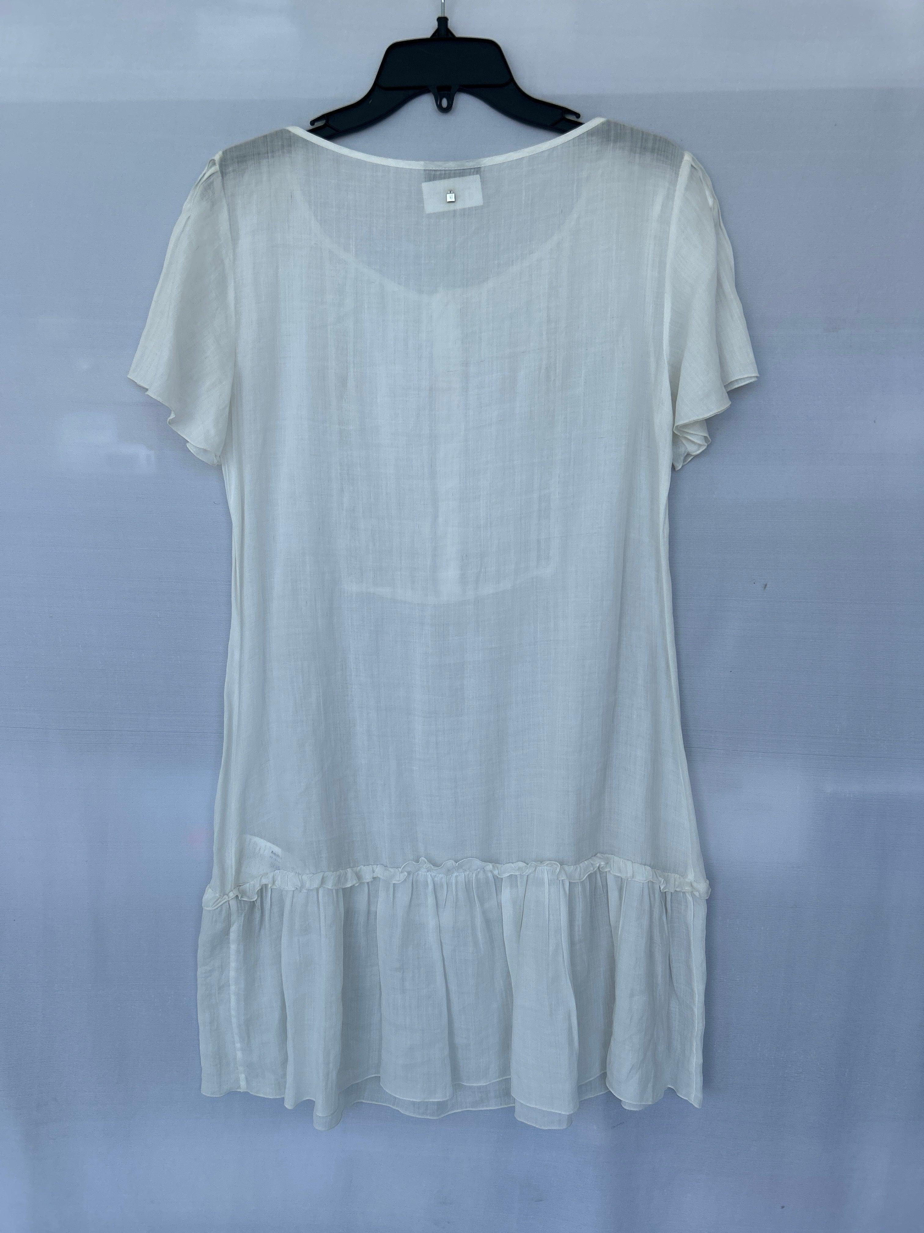 Robe blanche à manches courtes Col-02 561321 Trussardi pour femme