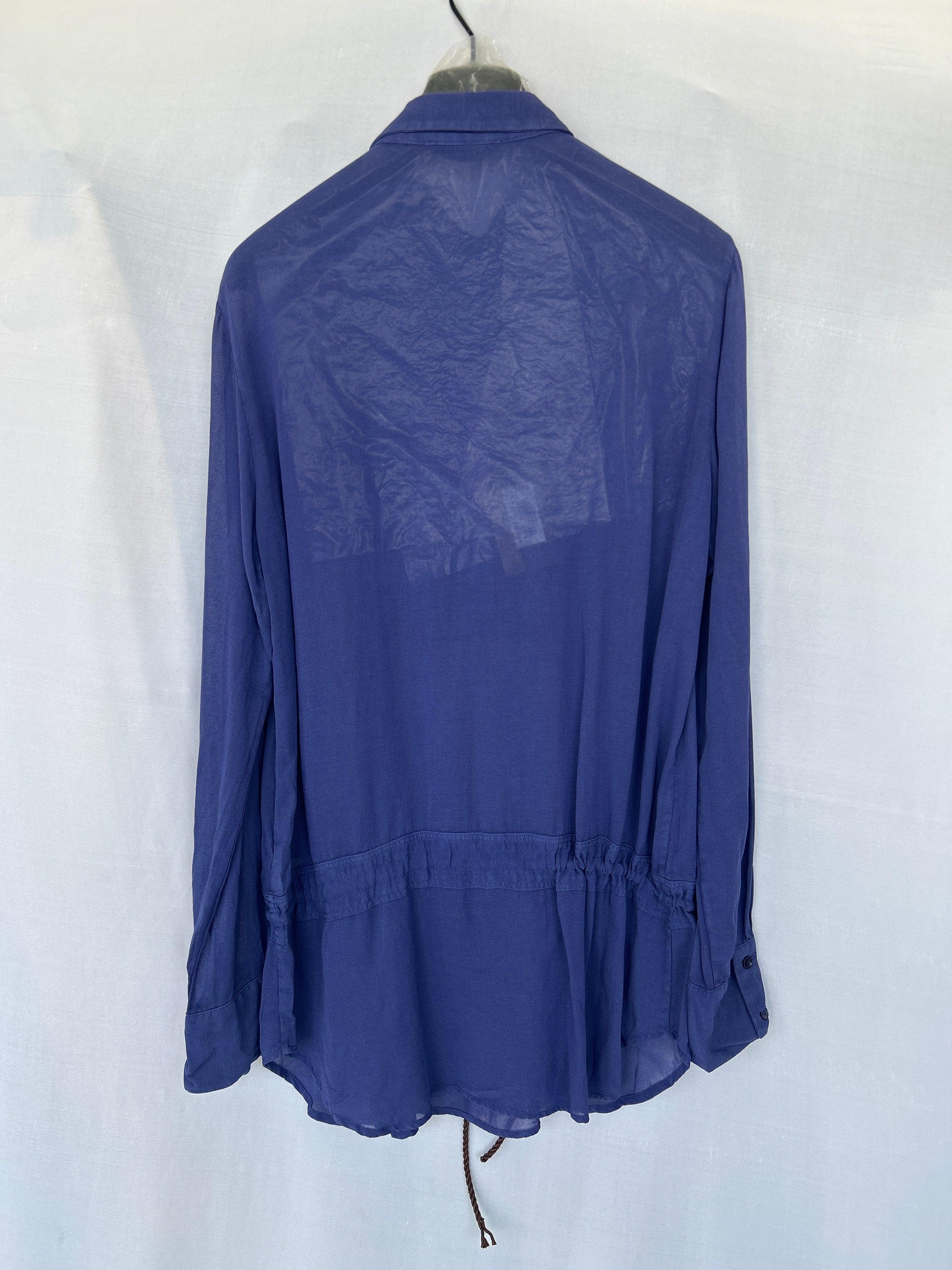 بلوزة بولو نسائية بأكمام طويلة من تروساردي باللون الأزرق Col-46 664577