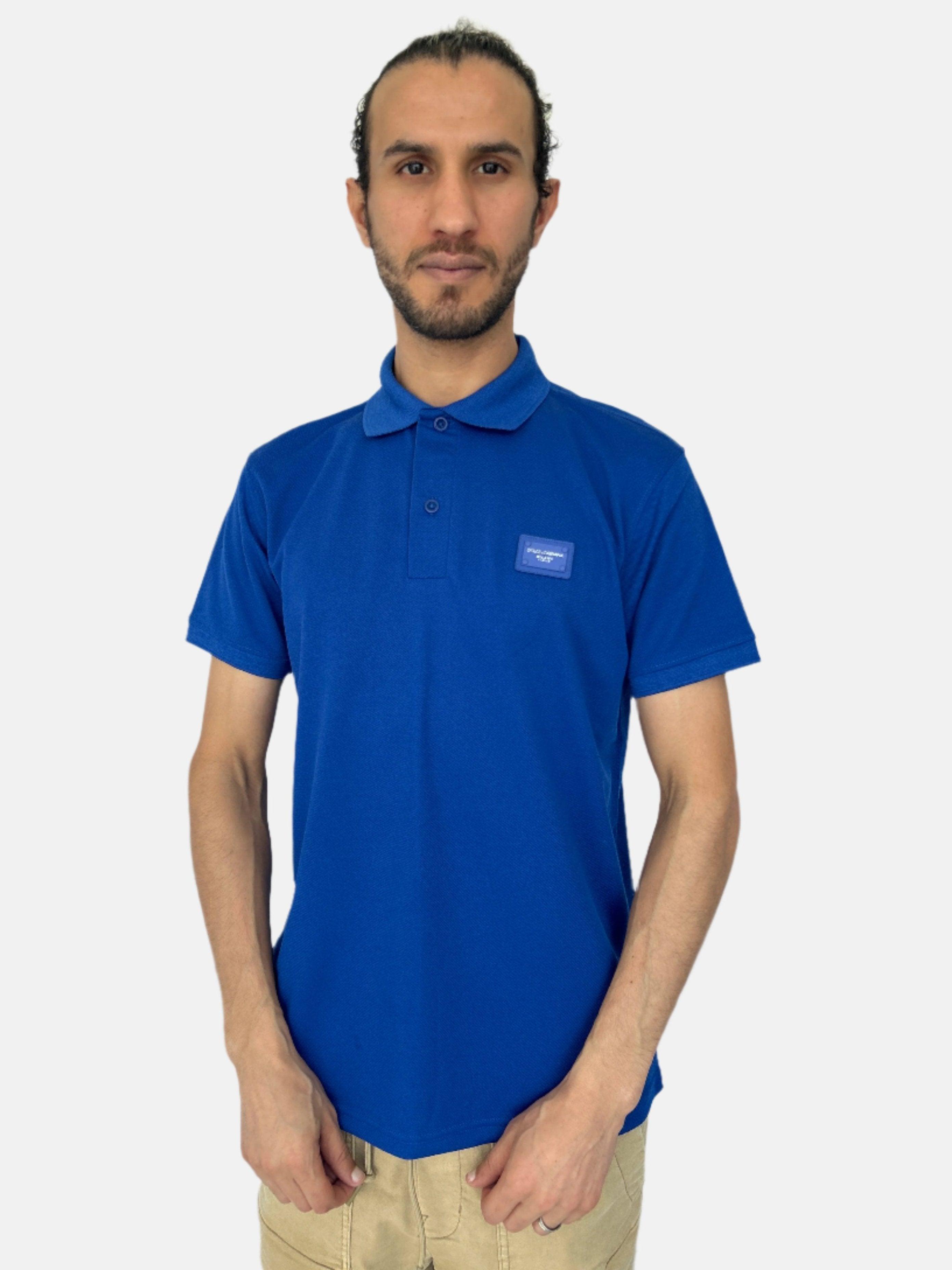 T-shirt polo avec plaque logo DOLCE & GABBANA Bleu