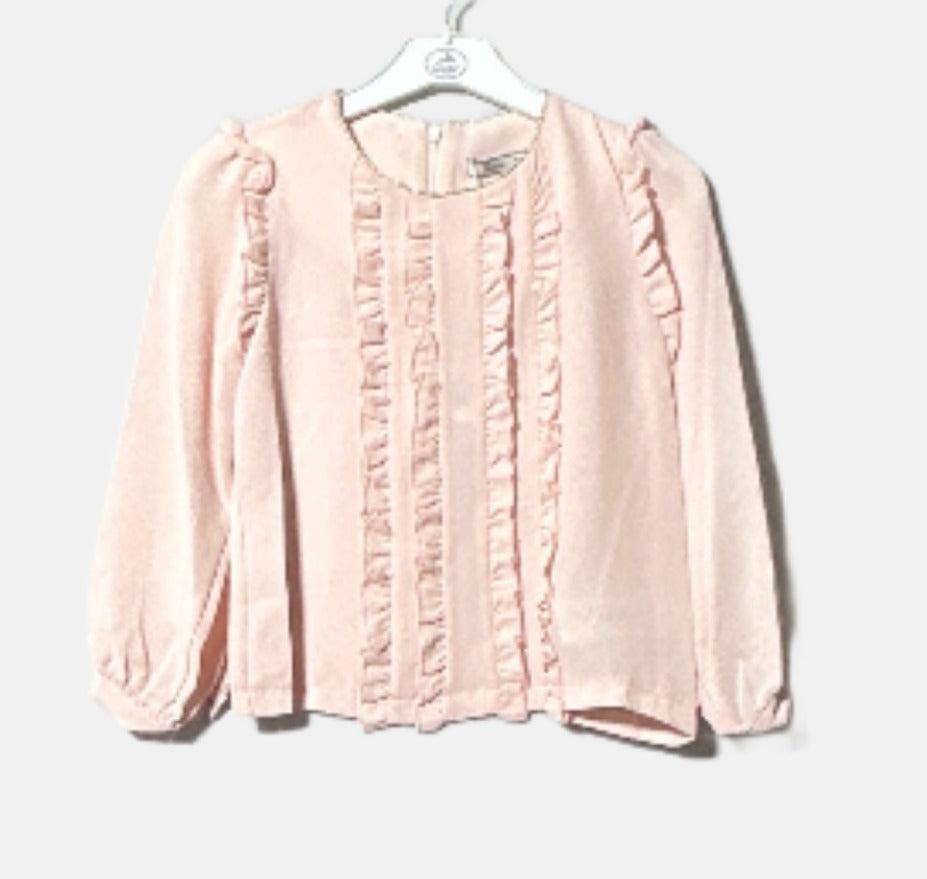 G19K50201 بلوزة L/S SIM BIYELI FIRFIRLI GOMLEK Pembe