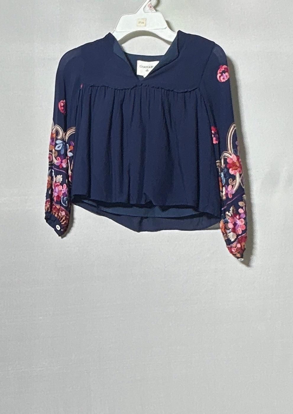 CH0014 بلوزة بناتية باللون الأزرق الداكن