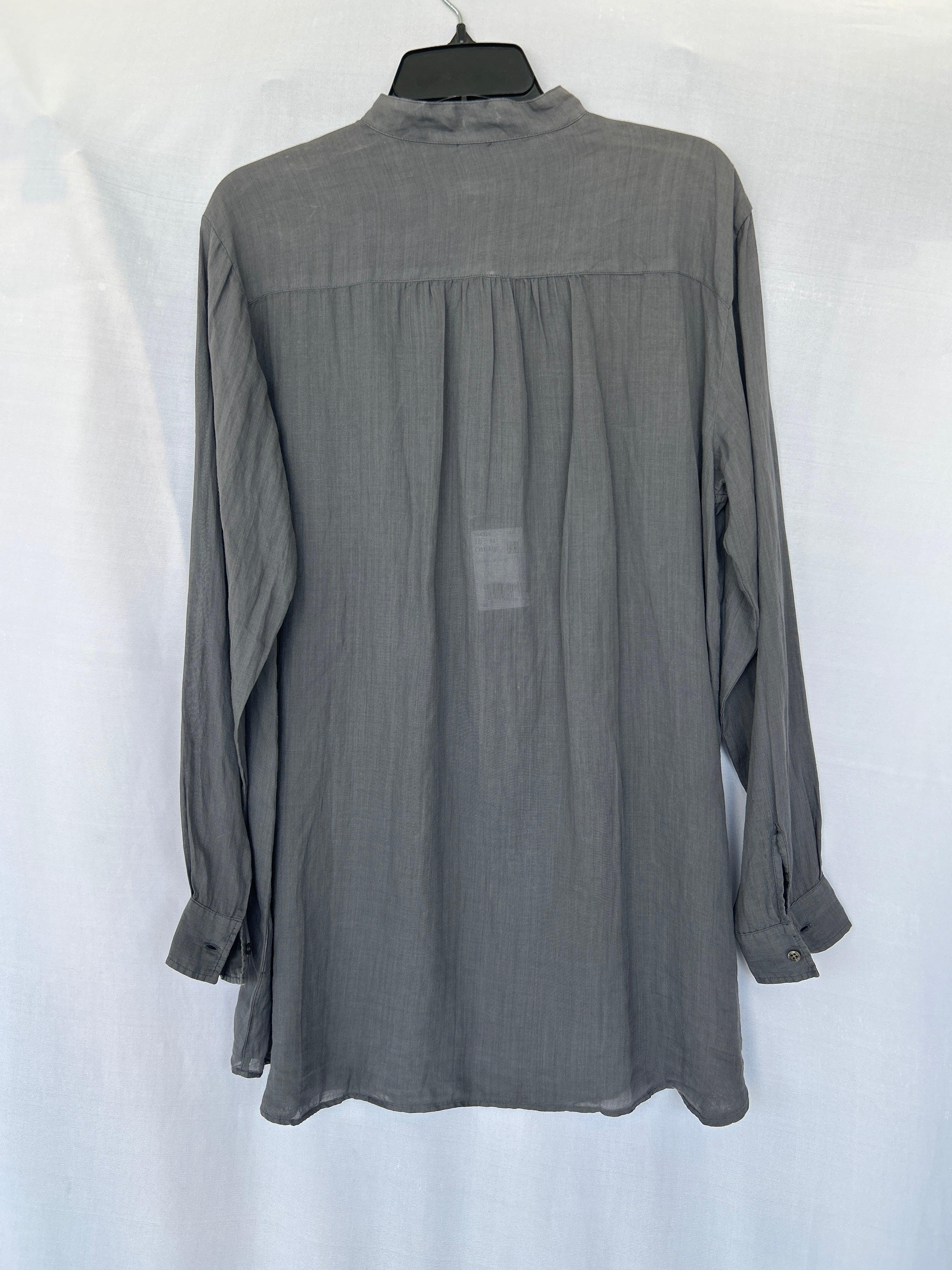 بلوزة قميص من الكتان بأكمام طويلة للنساء من تروساردي M-Blue Col-119 564324