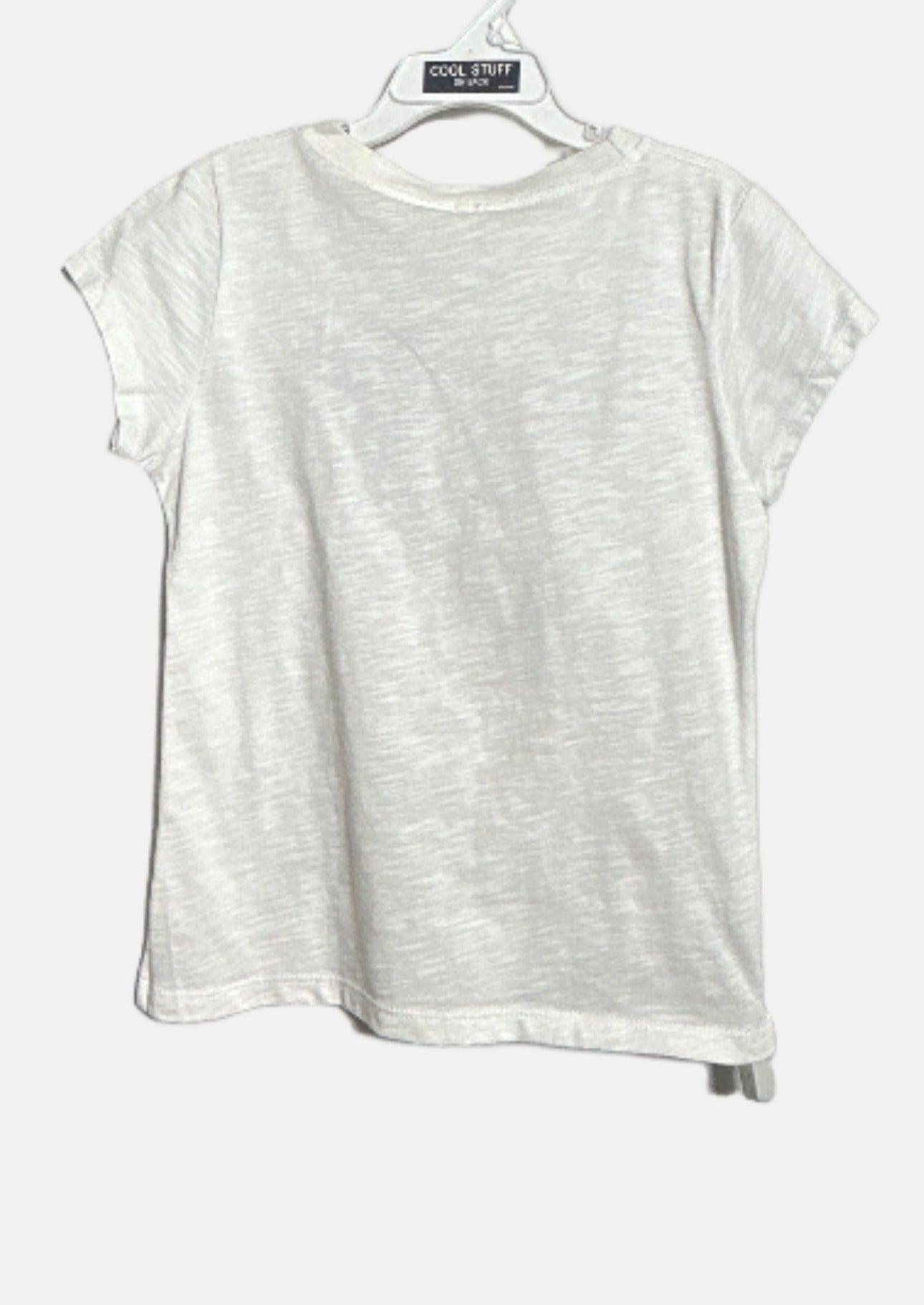 I CARE GIRLS T-SHIRTS IC 1638 WHITE BLUE FLOWER PRINTED BIMBA