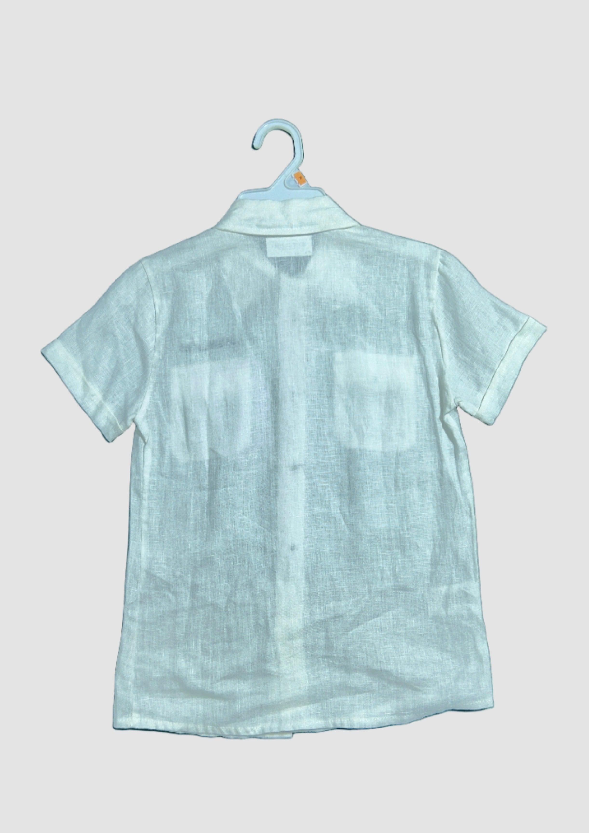 K BOY89 WHT-7 BOYS SHIRT SS 60463B SHORTSLEEVE