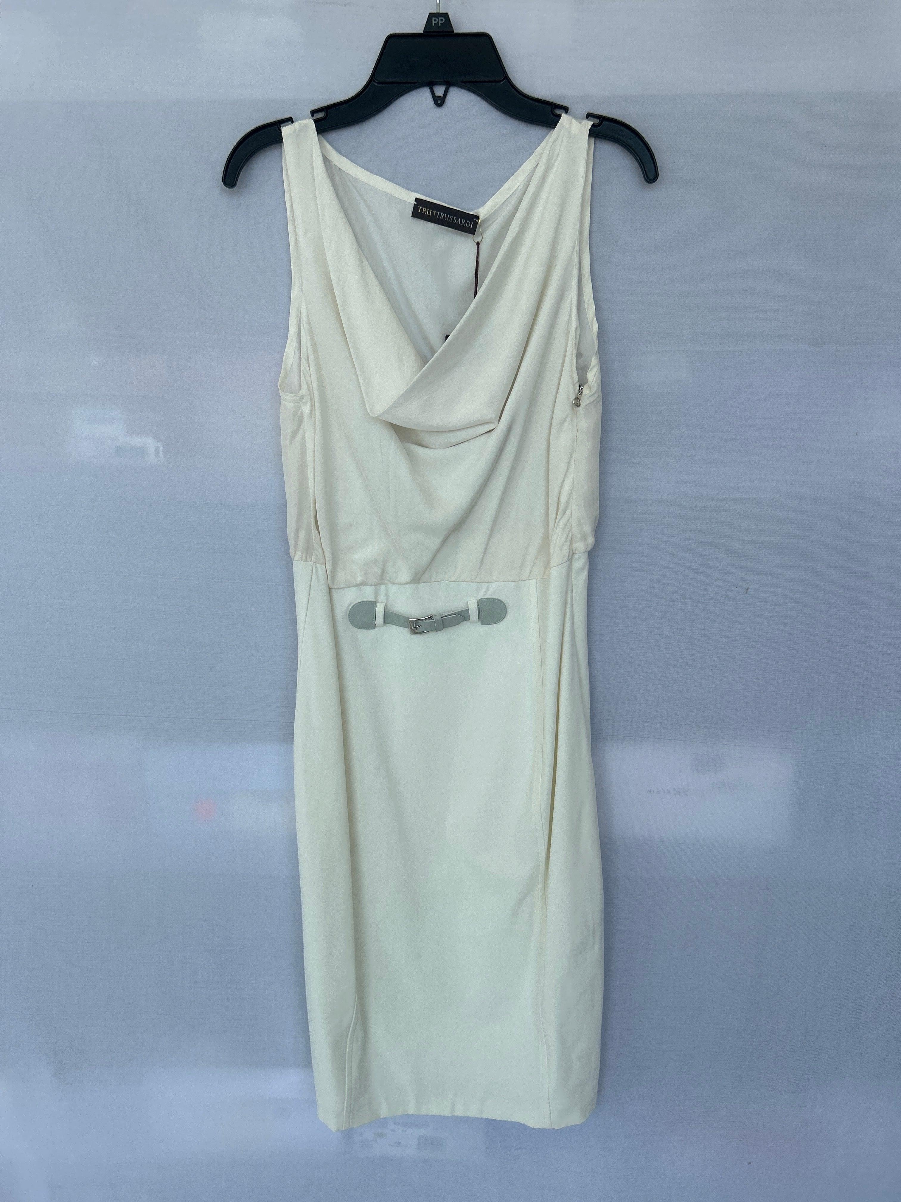 Robe blanche sans manches pour femme Trussardi Col-101 661250