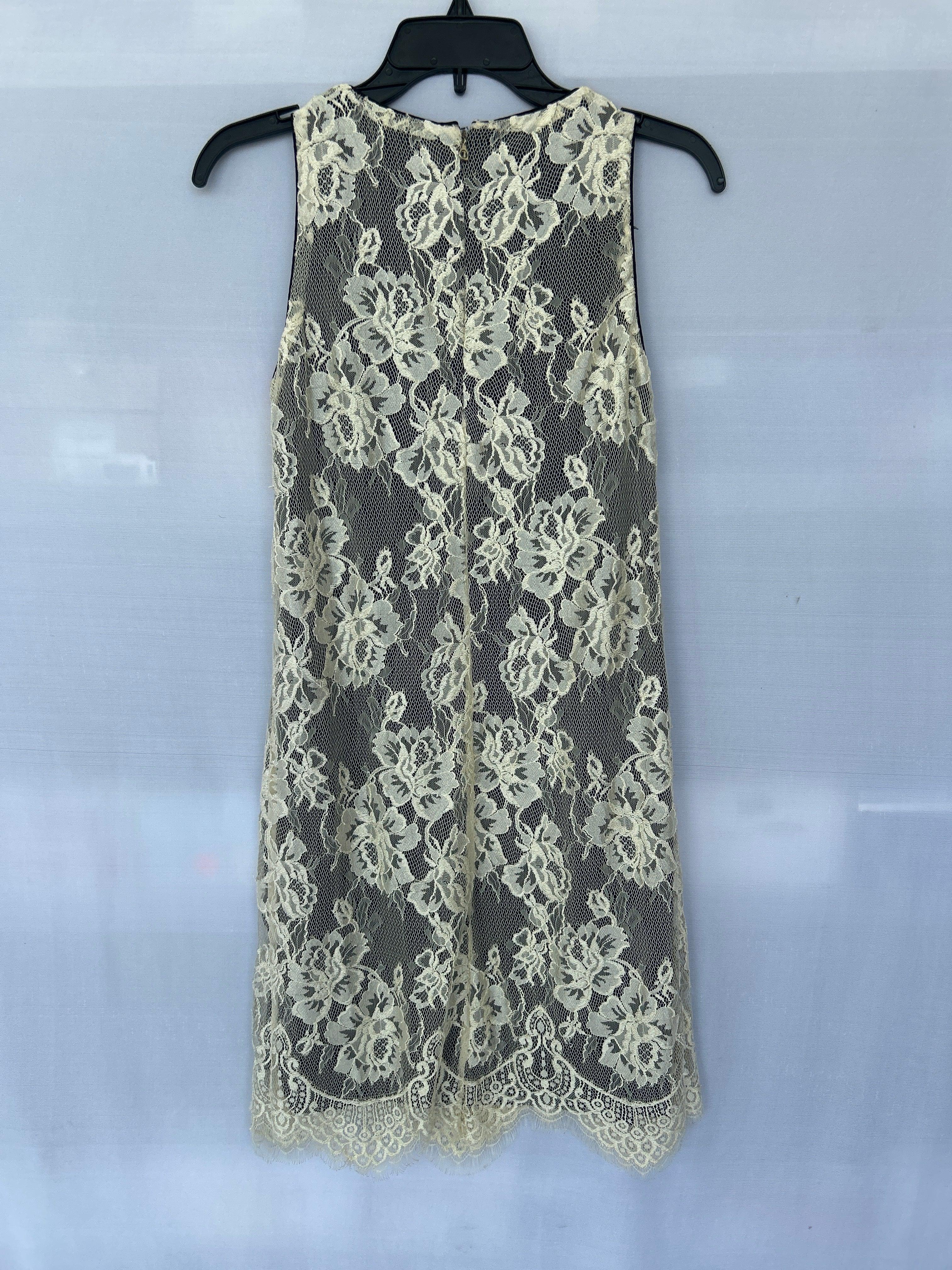 40-Blanc Noir 661260 Trussardi Robe sans manches pour femme