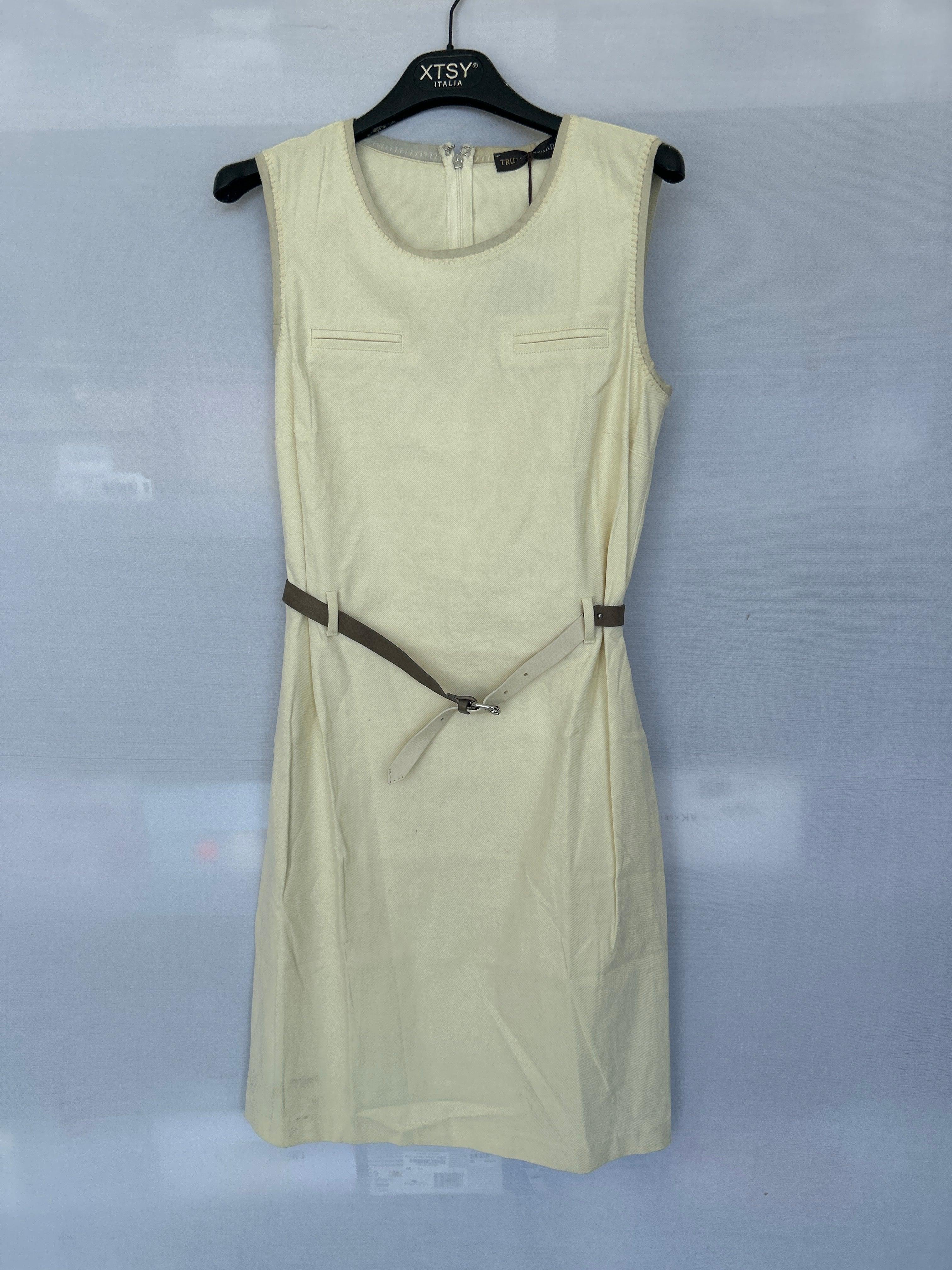 Robe sans manches Trussardi pour femme Off White Col-02 661201