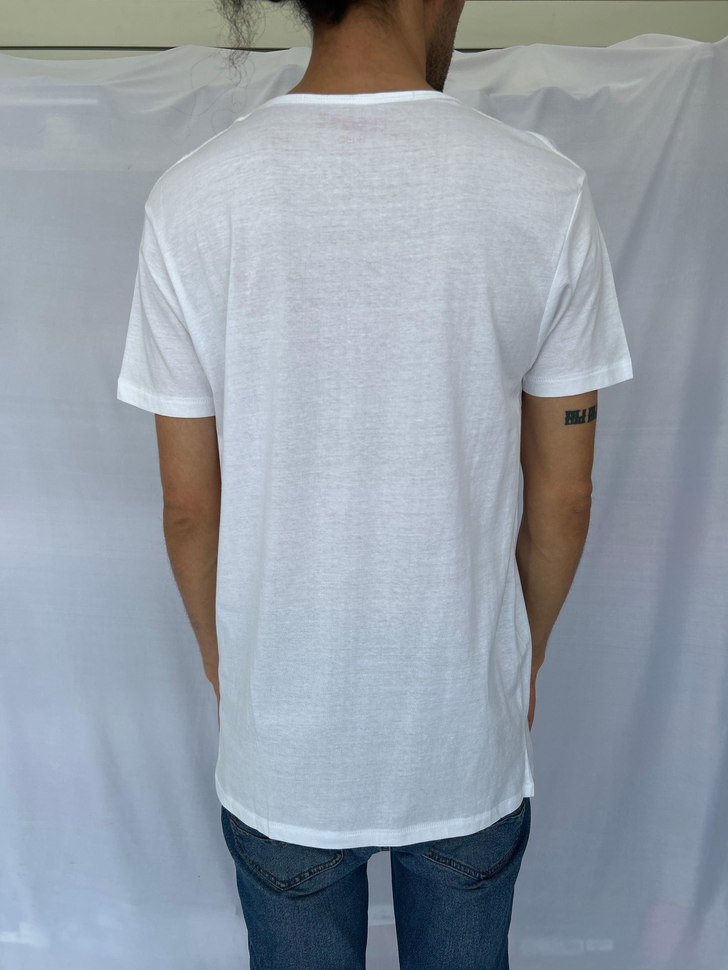 T-shirt col V blanc PROMISE pour homme de LIU.JO