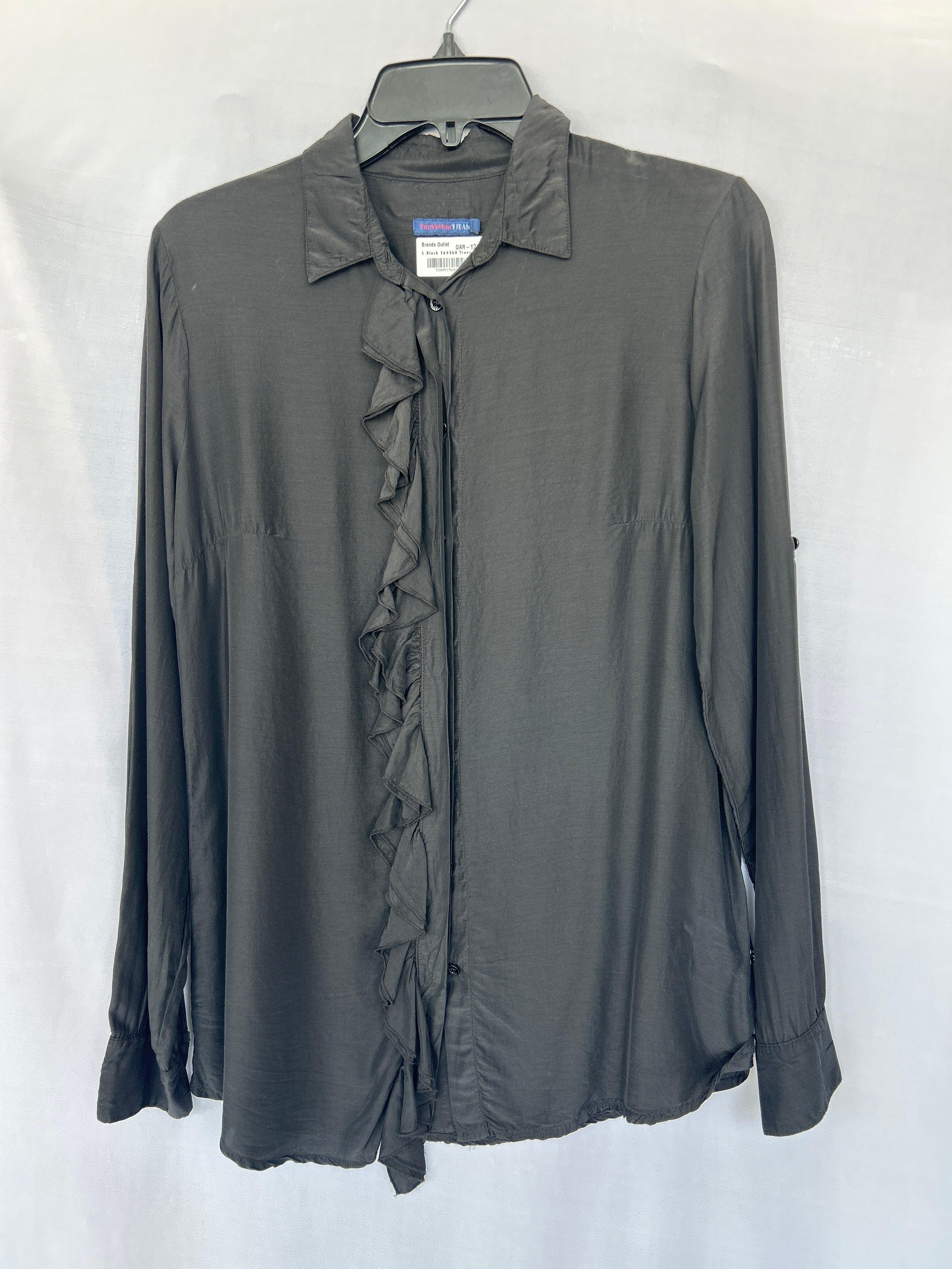 قميص تروساردي نسائي بأكمام طويلة S-Black 564360