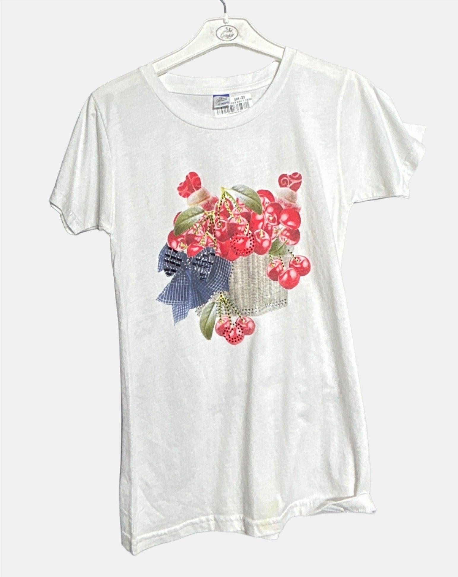 T-SHIRT BIMBI GLAMOUR FILLE FLEUR