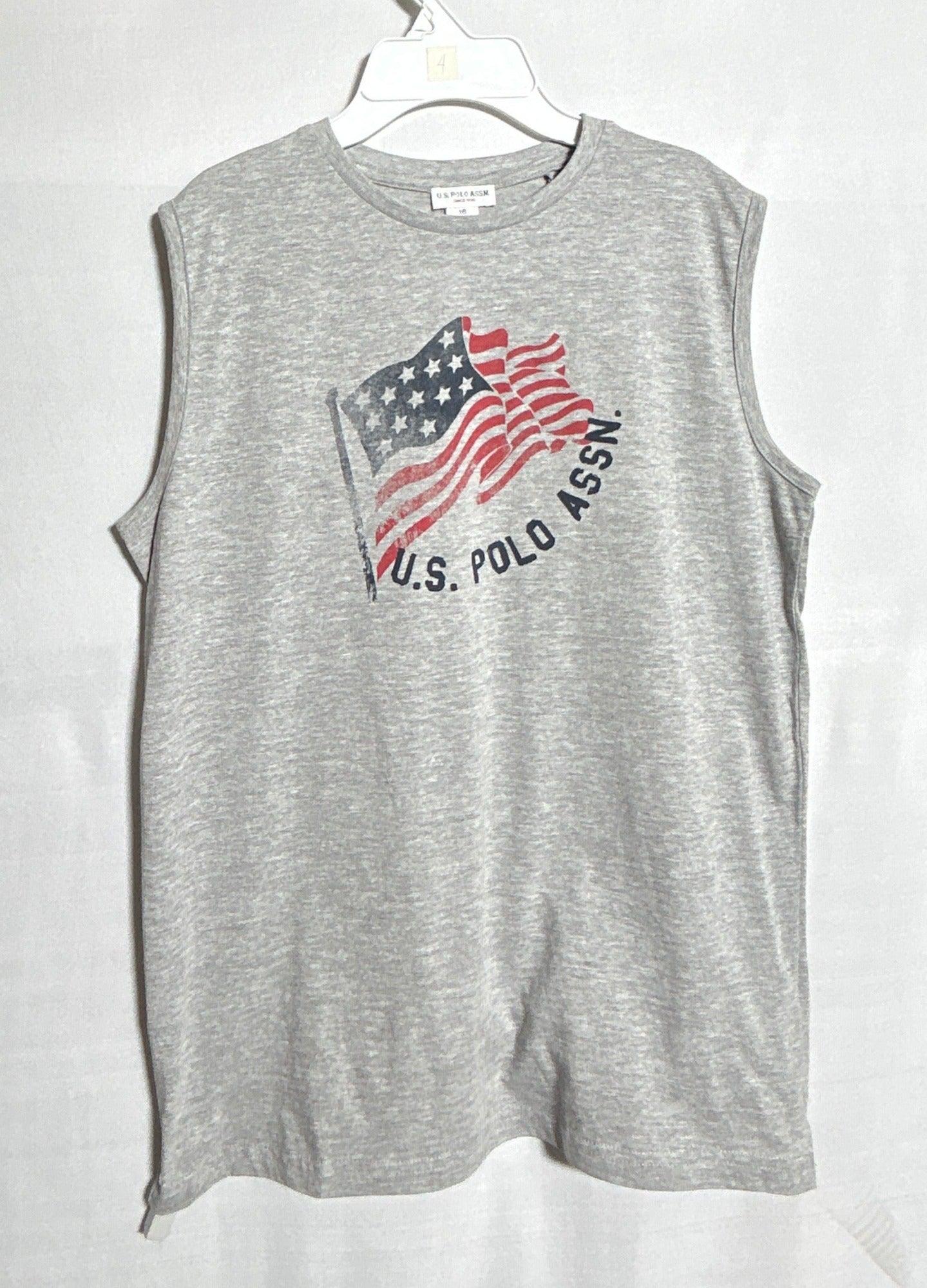 U.S. POLO ASSN BOYS SLEEVELESS T-SHIRT GREY-16
