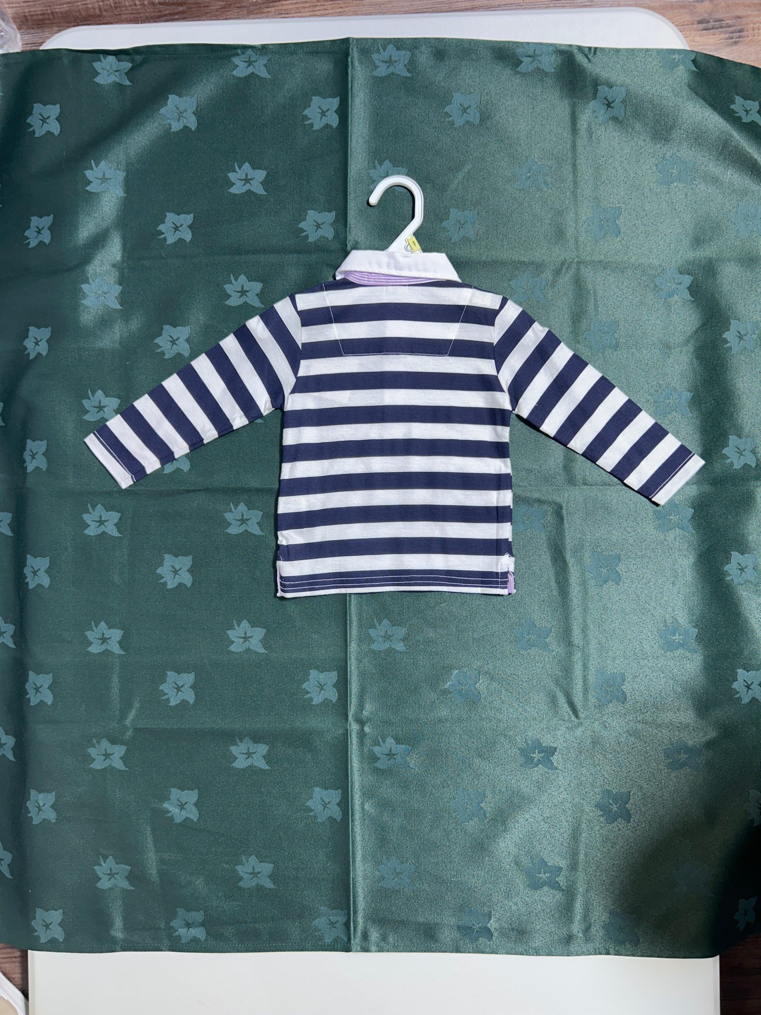 PIXEL BOY NVYWHT-12M POLO T-SHIRT LS OBLF080310