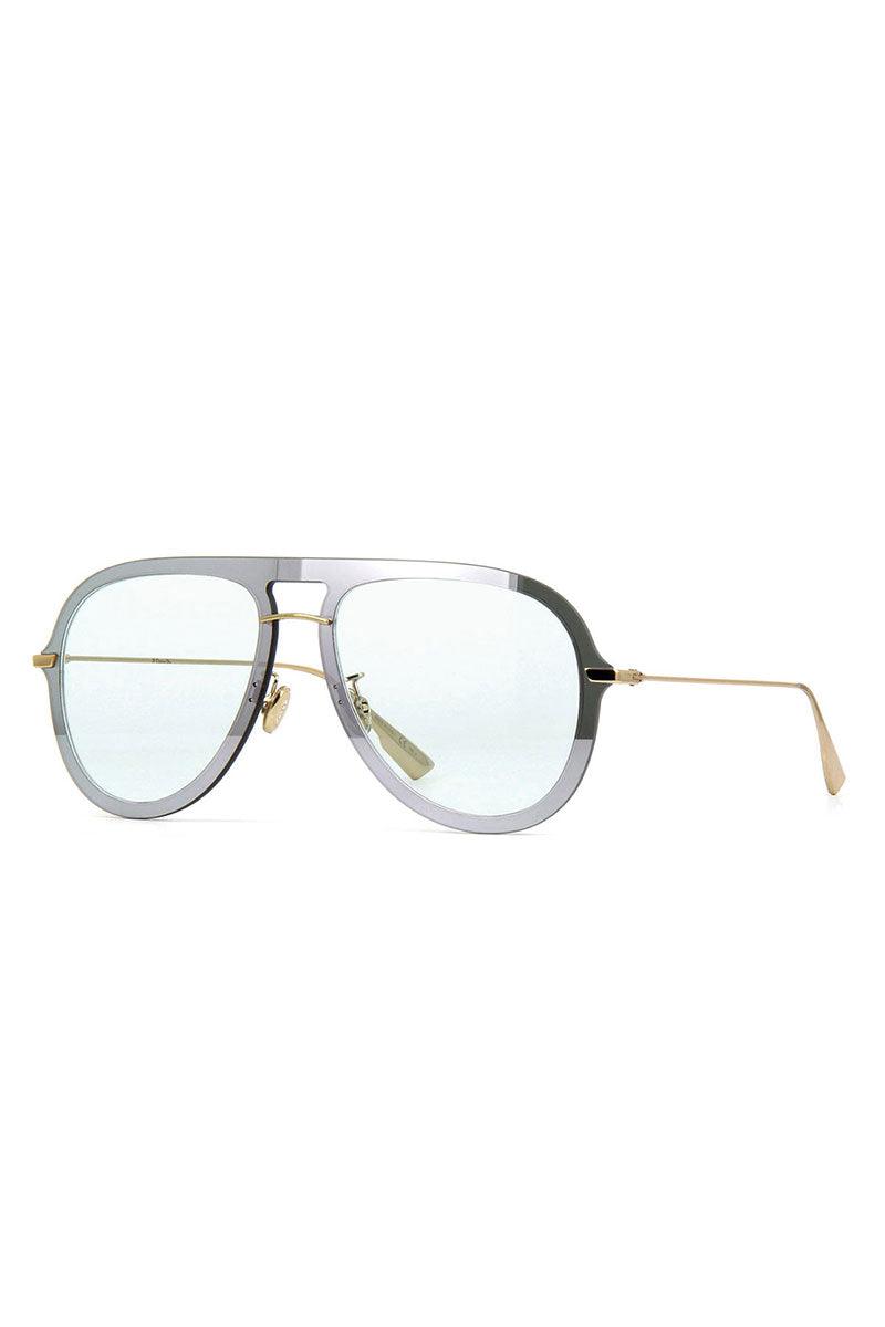 نظارة شمسية كريستيان ديور أفياتور باللون الفضي والأخضر مقاس 57 مم