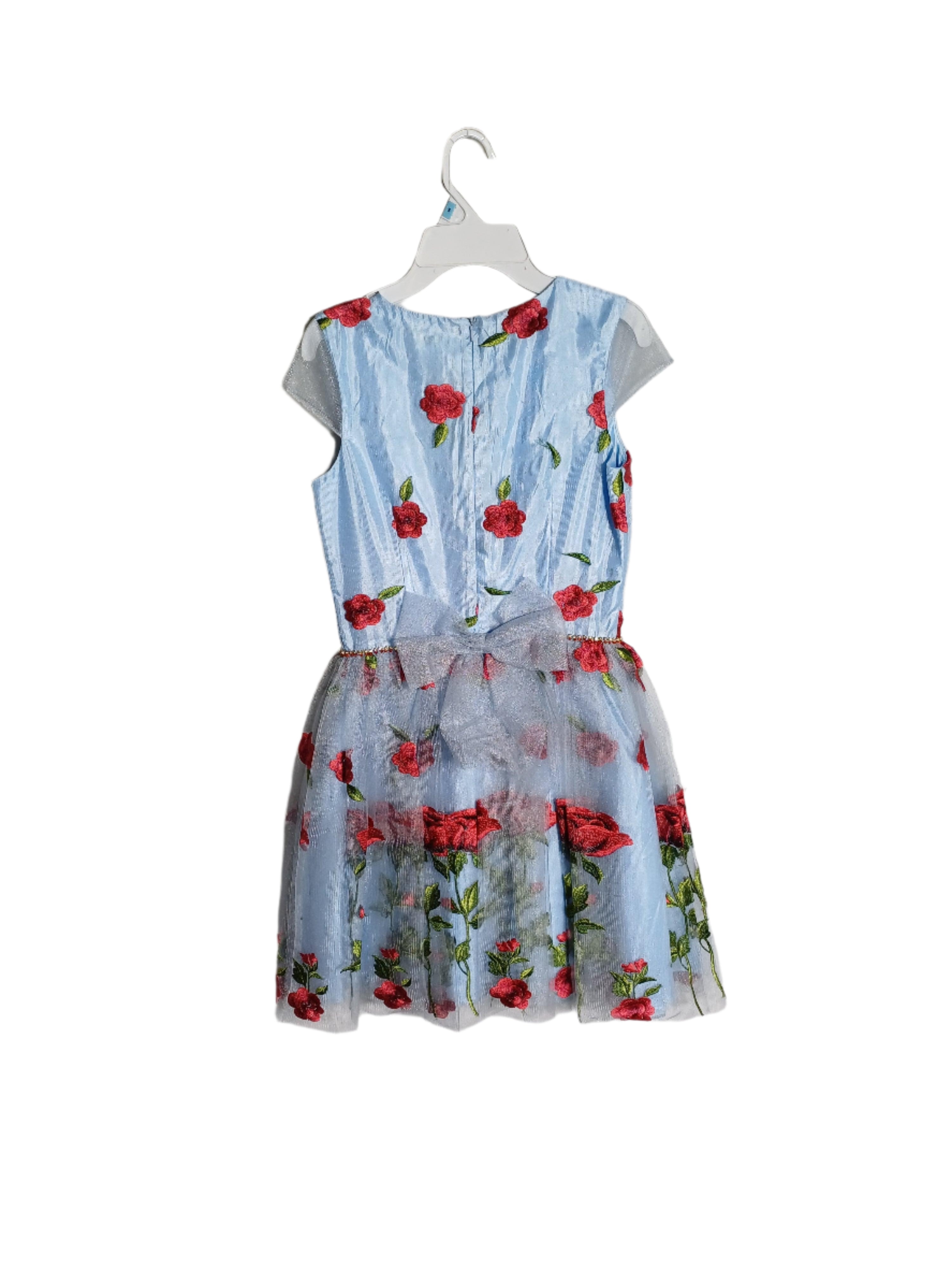 David Charles Girls Short Sleeve Dress Blue DC0035 6147