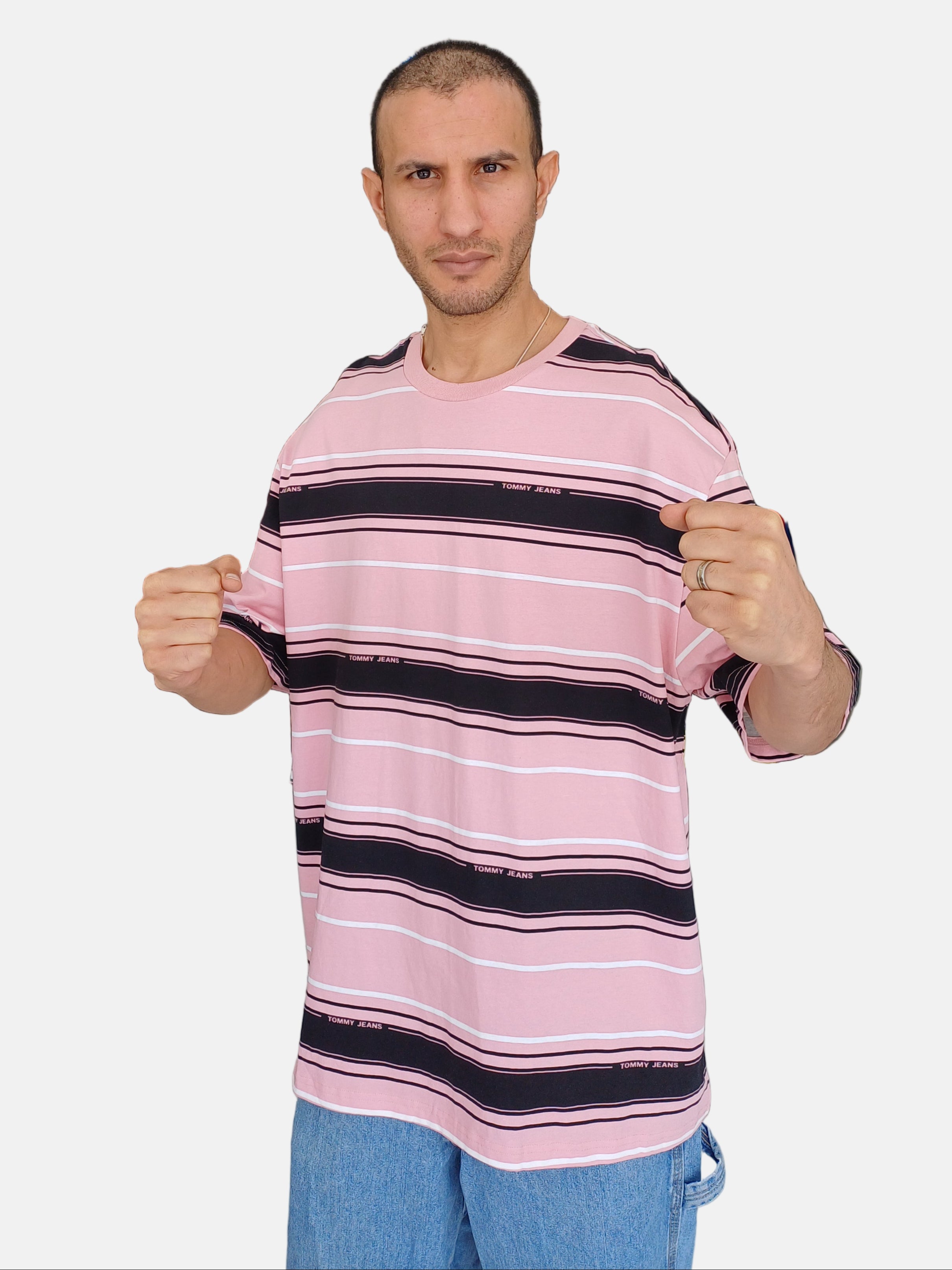 Tommy Jeans T-Shirt Round Neck Pink Black DM2003