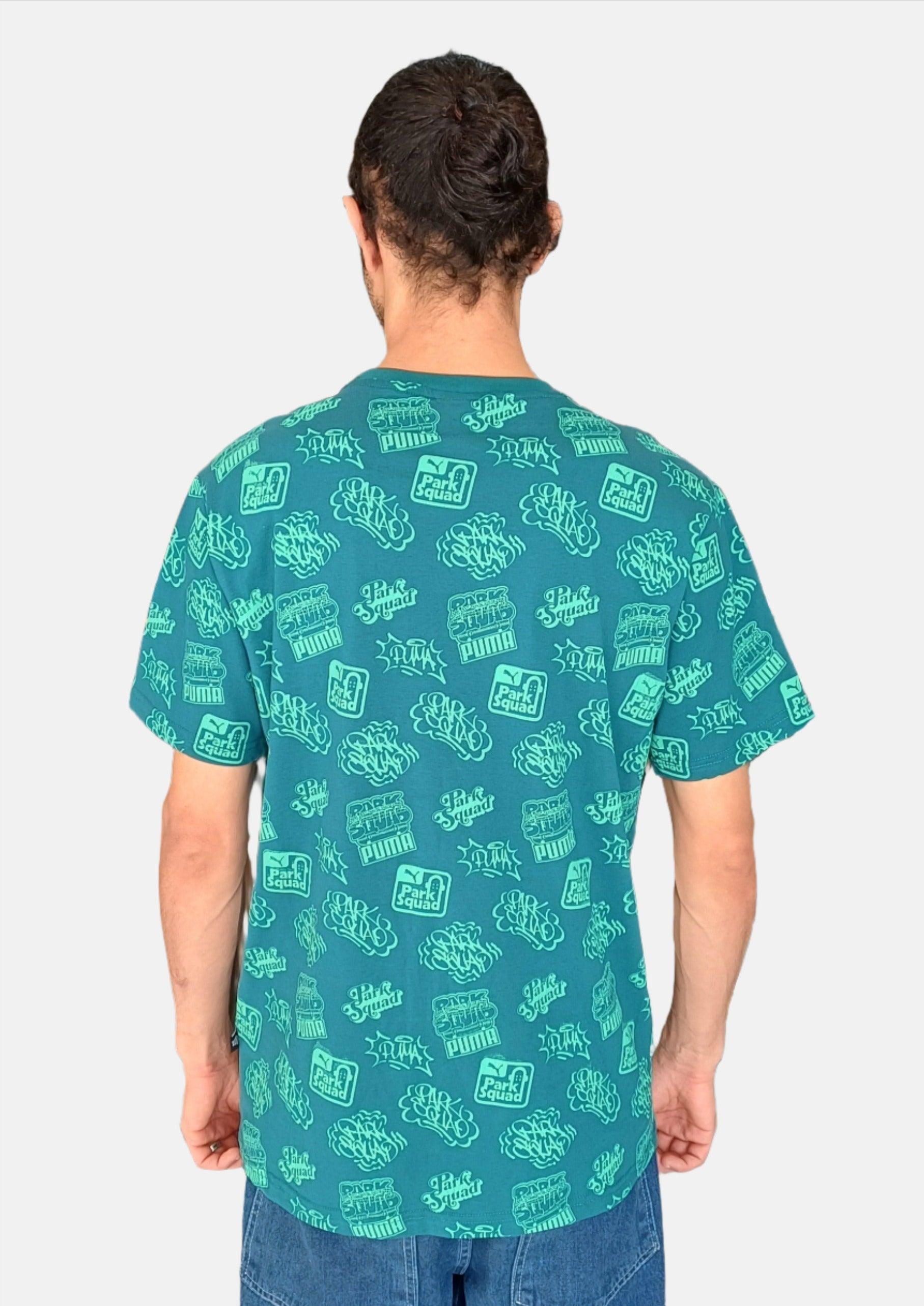 T-SHIRT COL ROND VERT FONCÉ PUMA