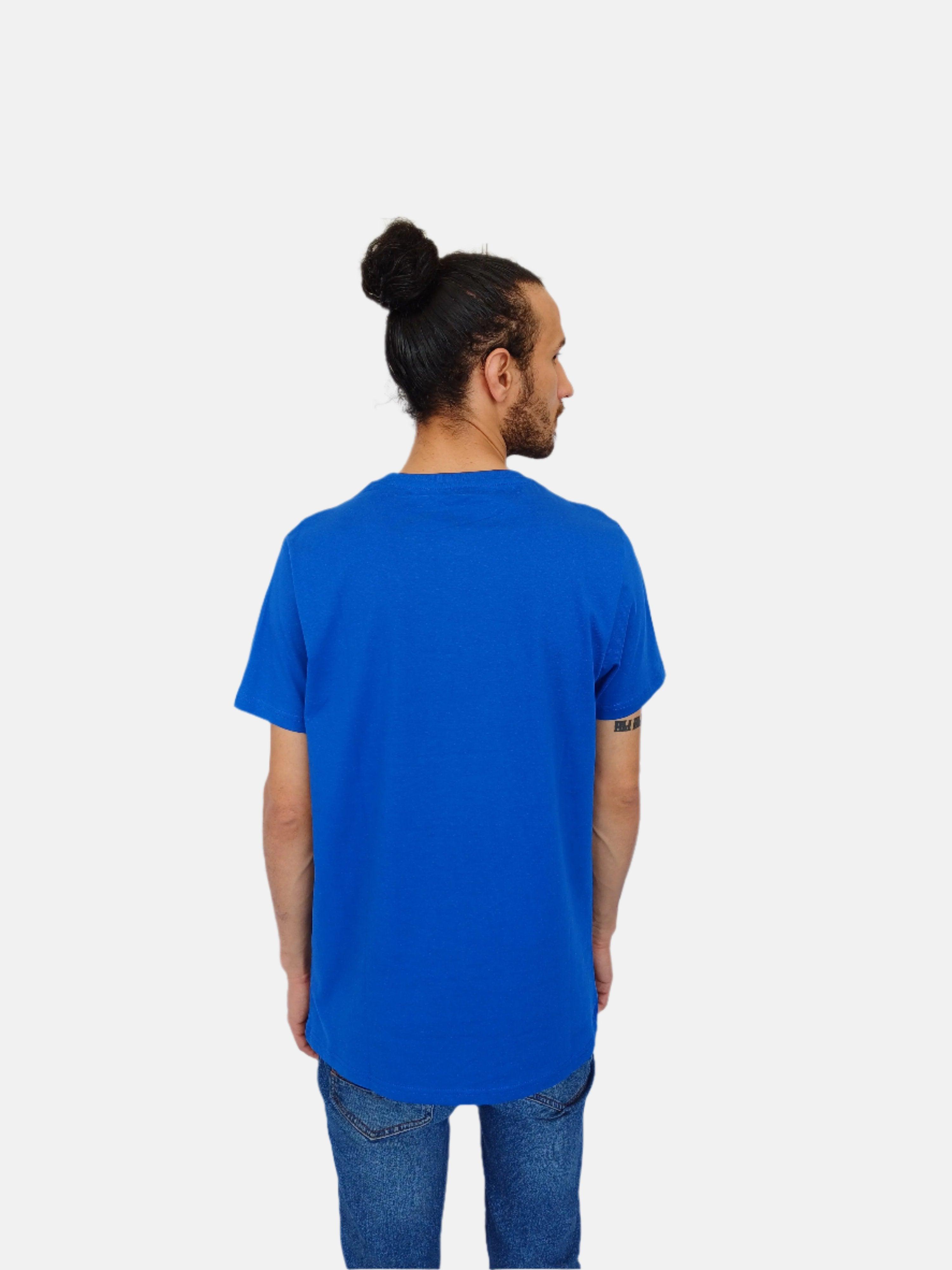 Blue AX White Printed Armani Exchange Round Neck T-shirt