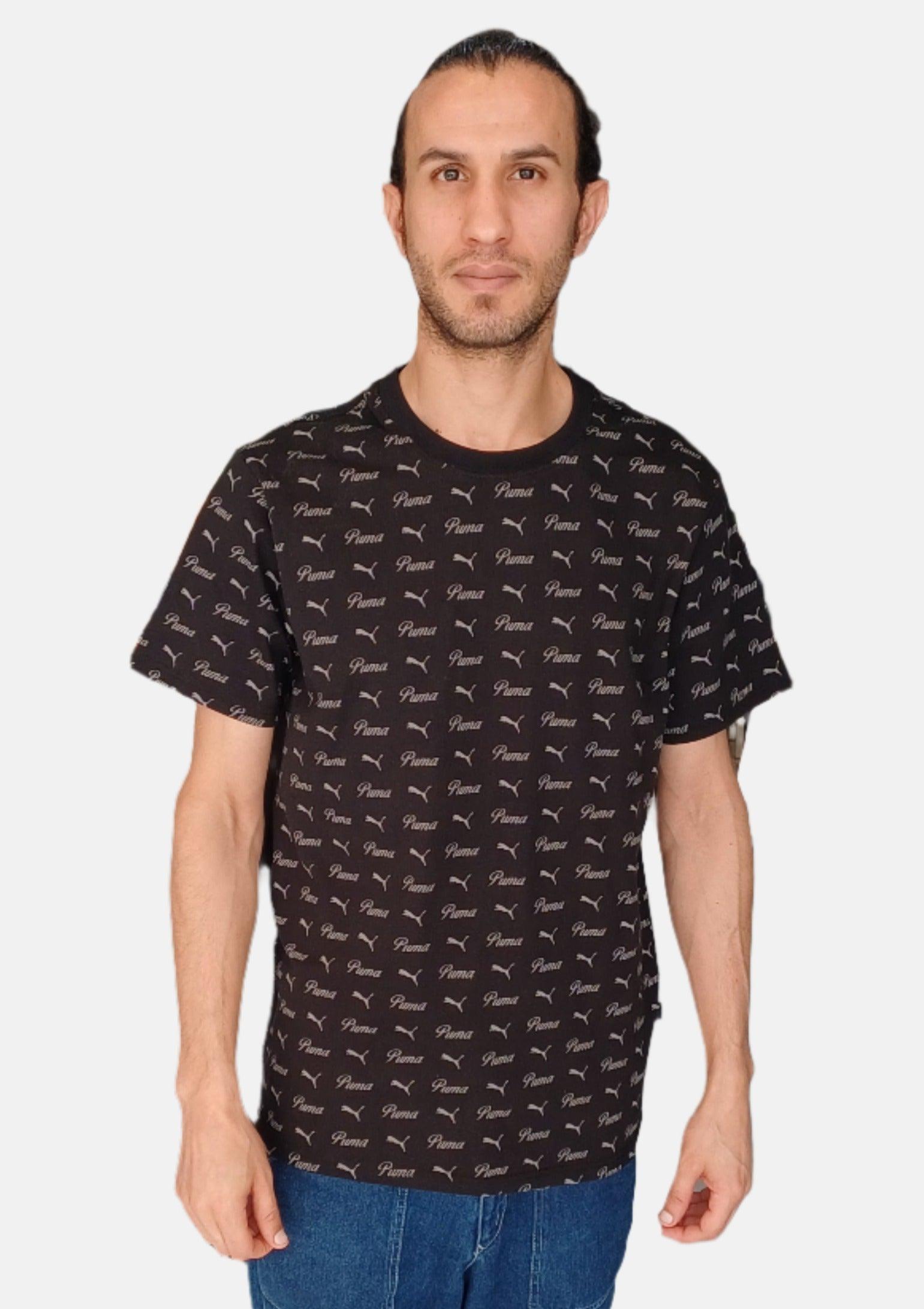 تي شيرت بوما أسود برقبة دائرية