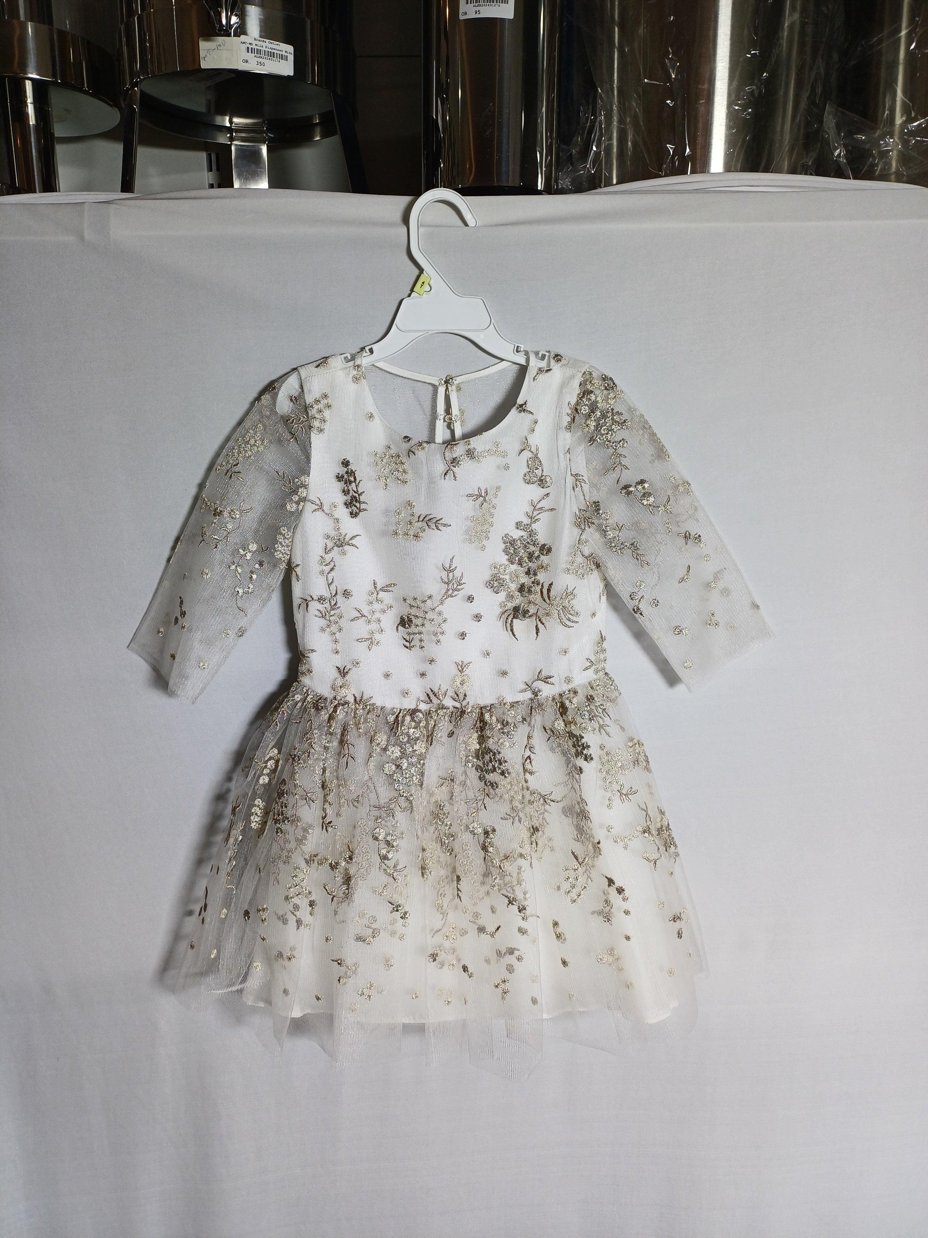 ROBE FILLE DAVID CHARLES WHITE-7Y DC0040