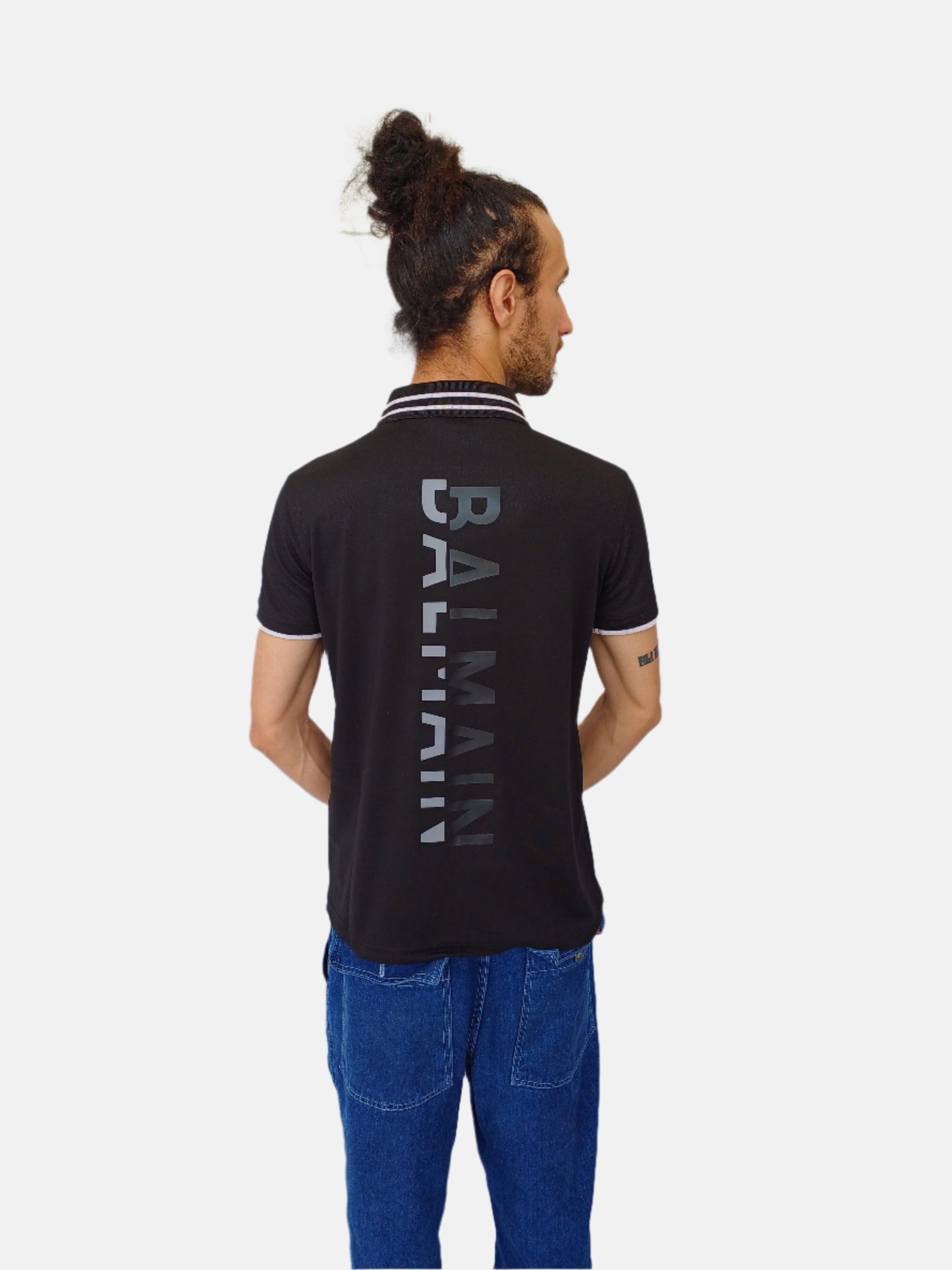 تي شيرت بولو رجالي من بالمان باللون الأسود