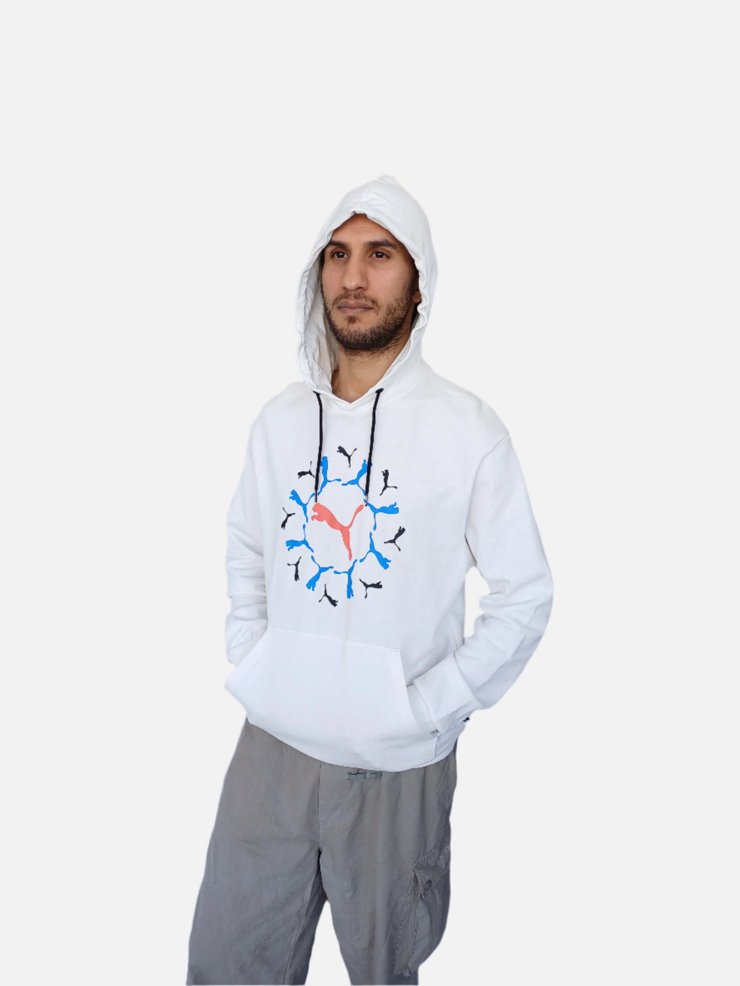 Sweat à capuche blanc Puma pour homme