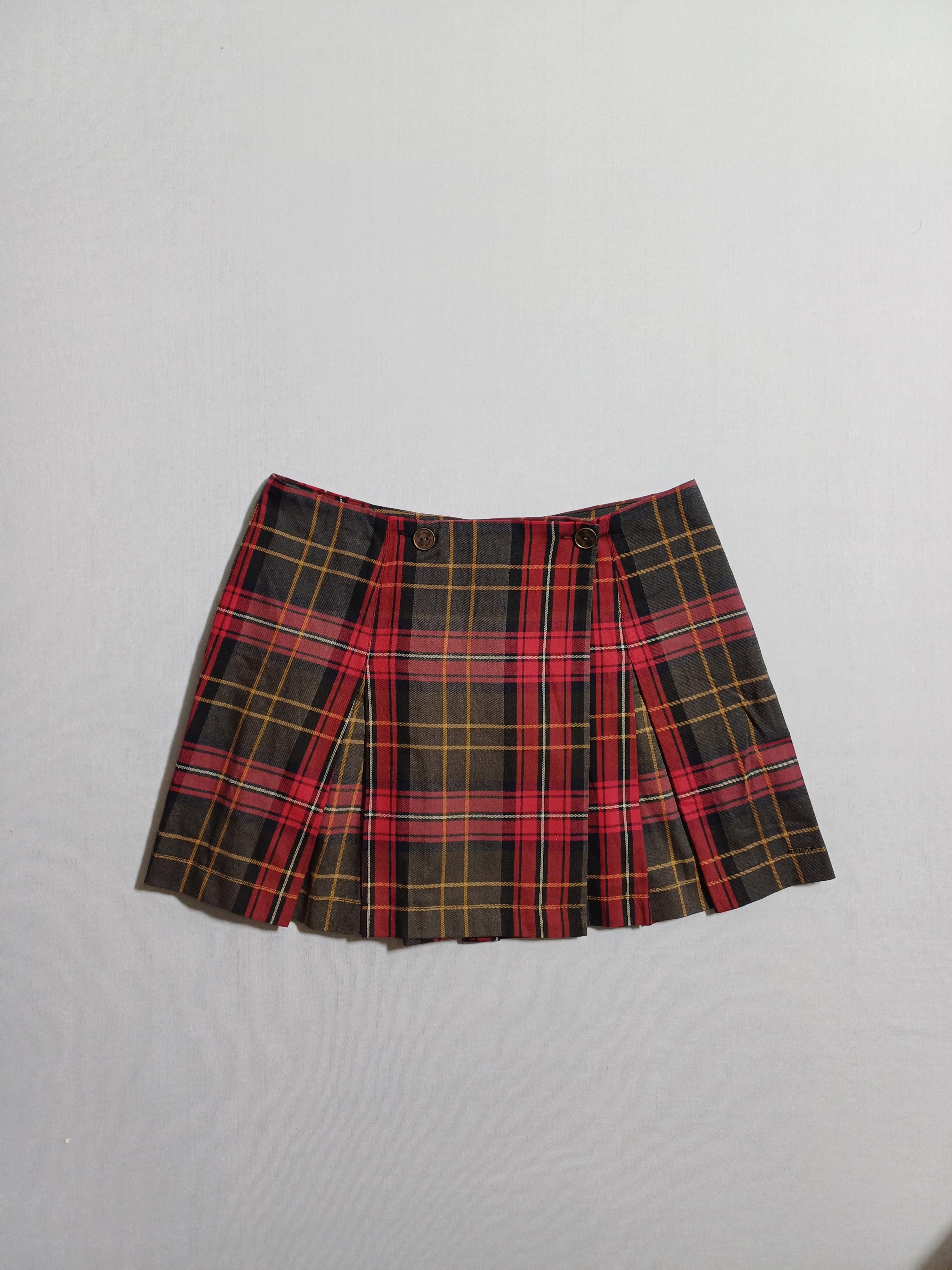 تنورة بيبي جينز للبنات باللون الأحمر والأسود مقاس S PL900462