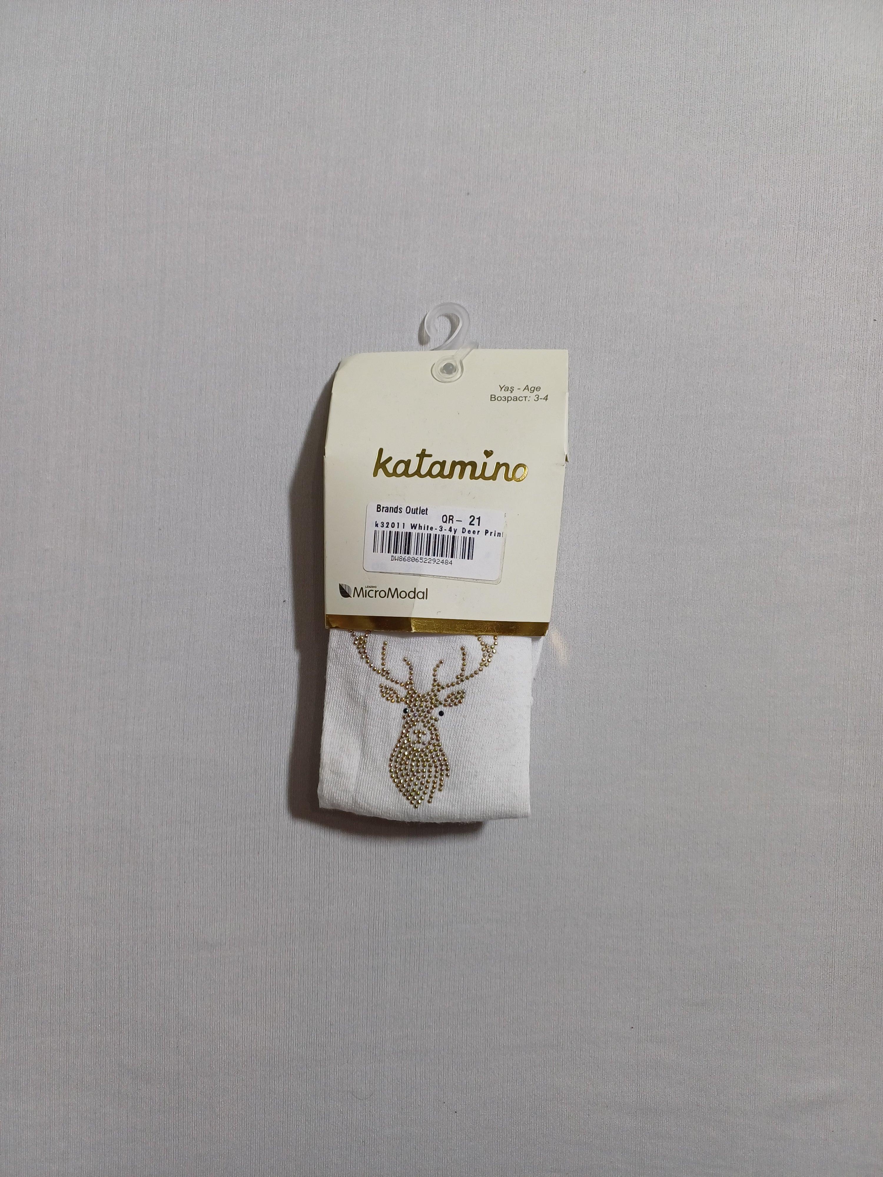 k32011 جوارب طويلة مطبوعة عليها صورة غزال أبيض