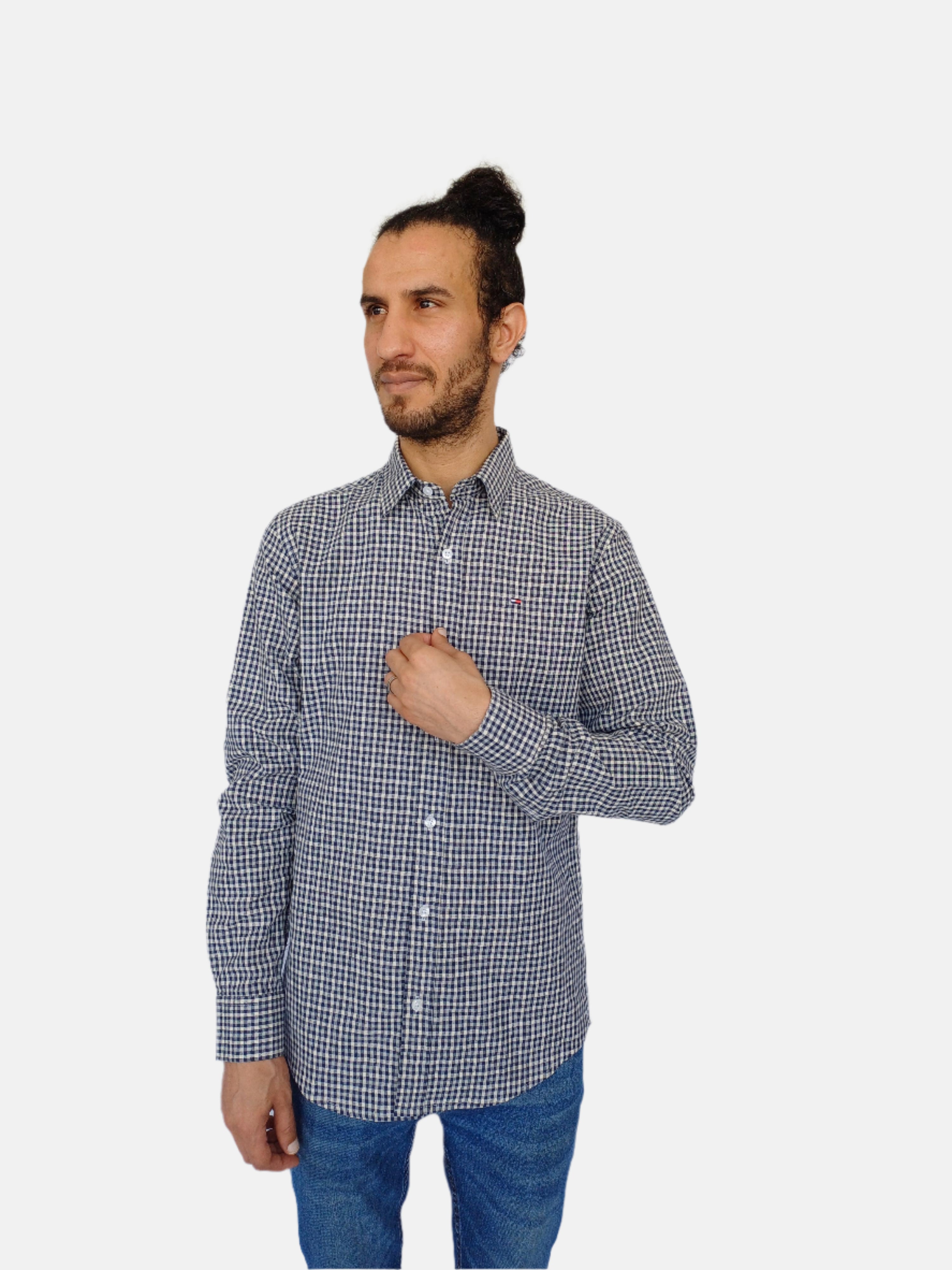 Black White check Tommy Hilfiger Men Shirt
