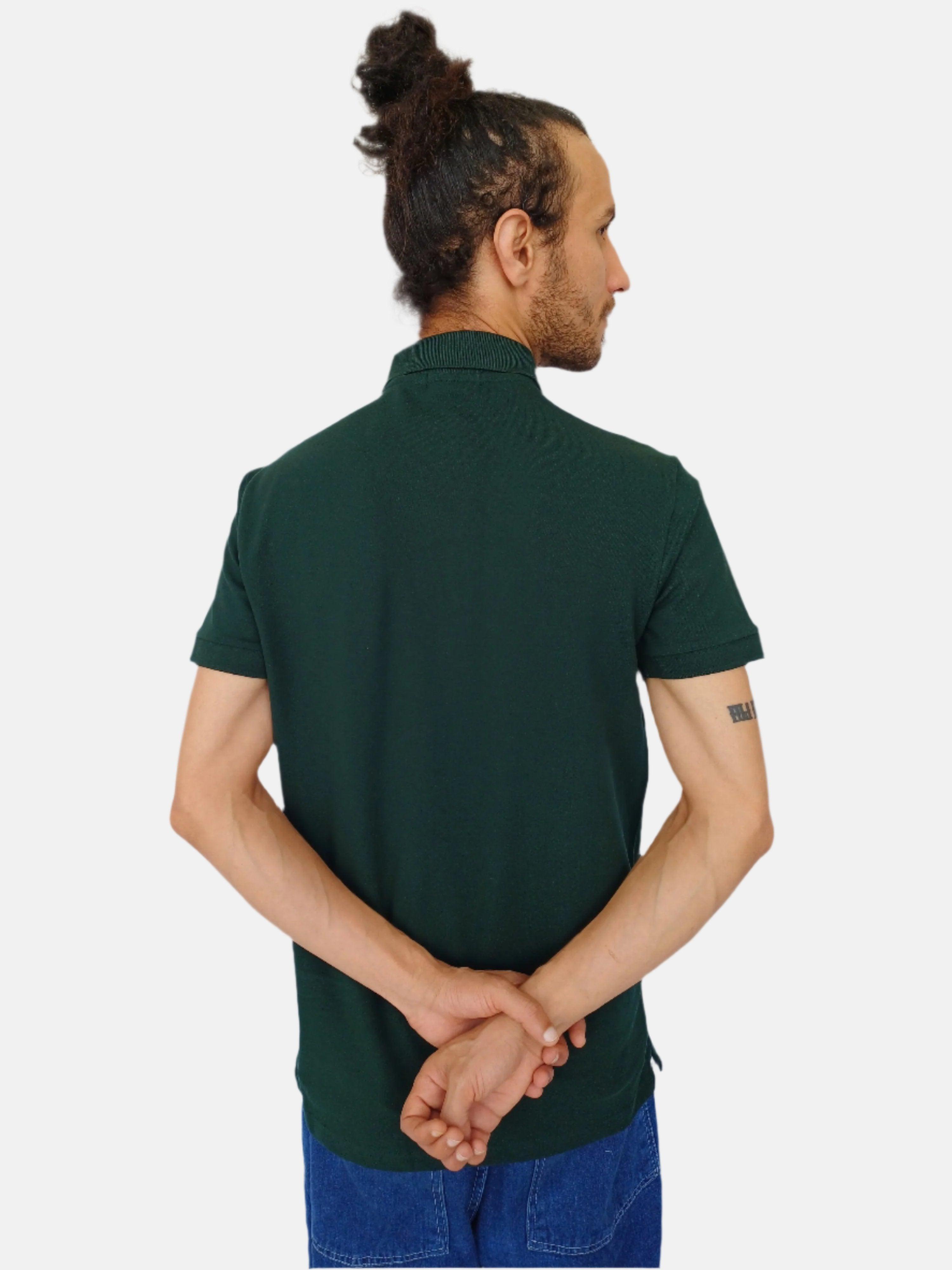 Polo Ralph Lauren vert foncé uni pour homme, coupe slim, petit poney