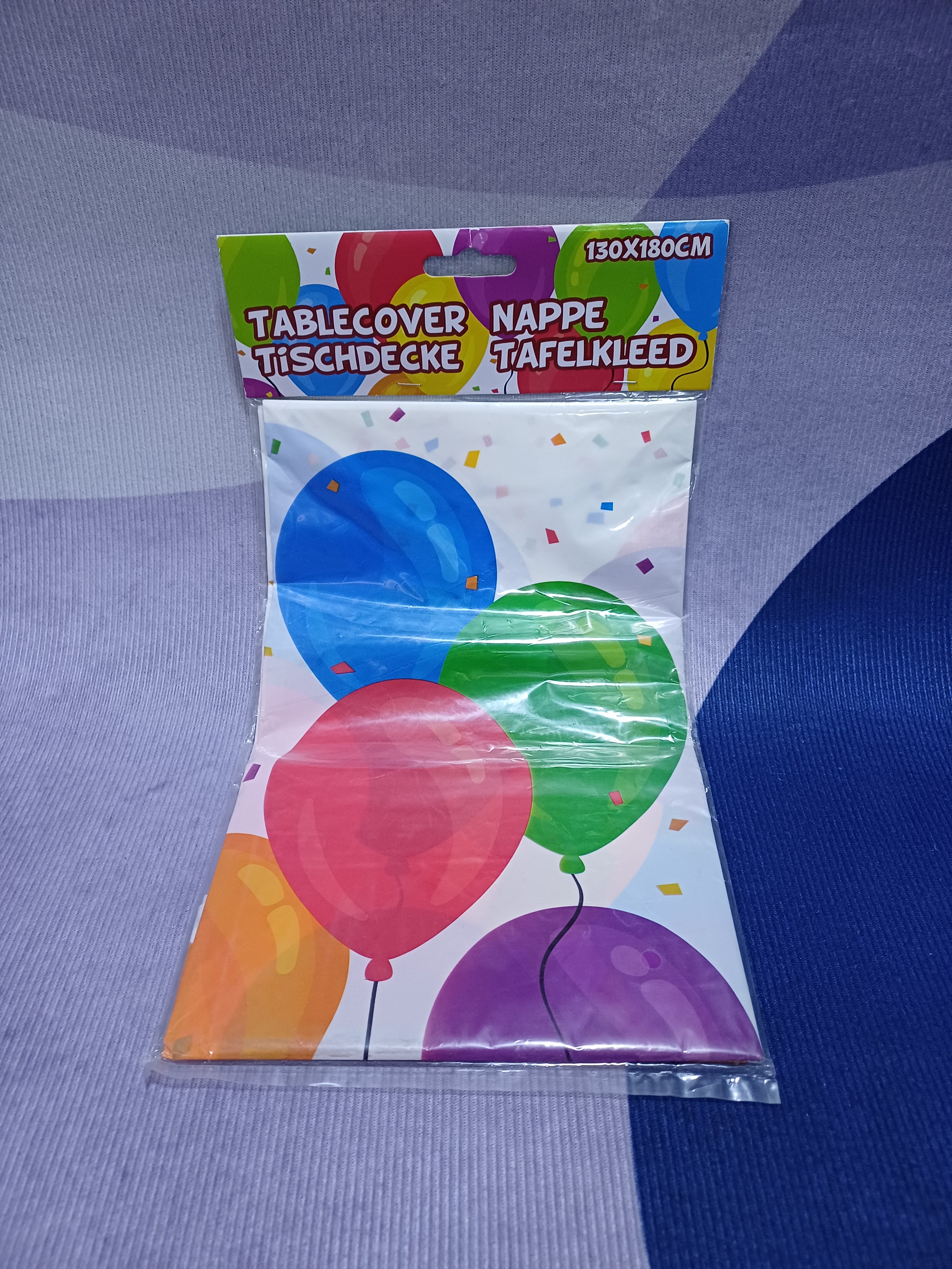 Nappe imprimée ballon pour fête d'anniversaire 130x180cm PE