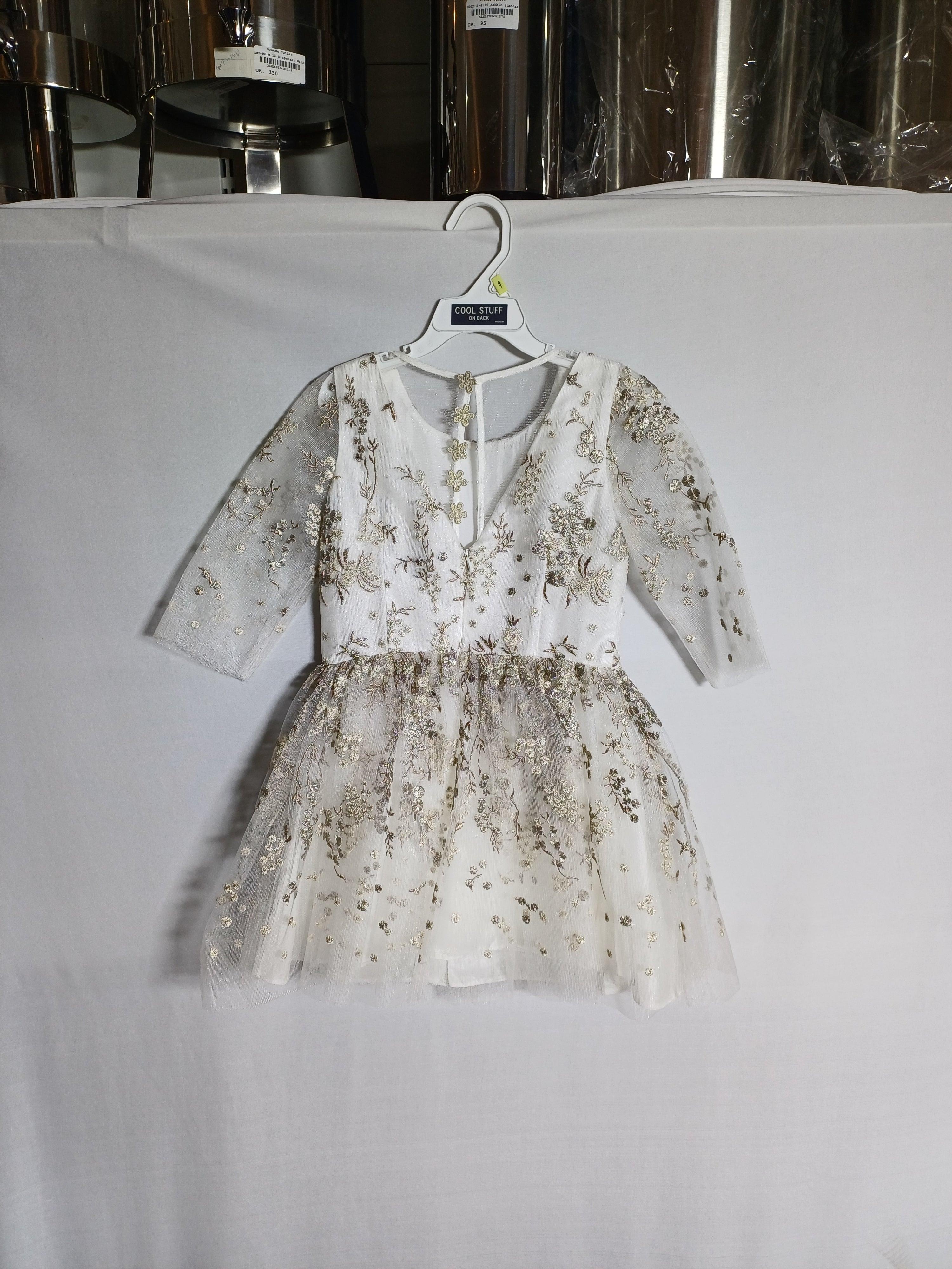 ROBE FILLE DAVID CHARLES WHITE-7Y DC0040