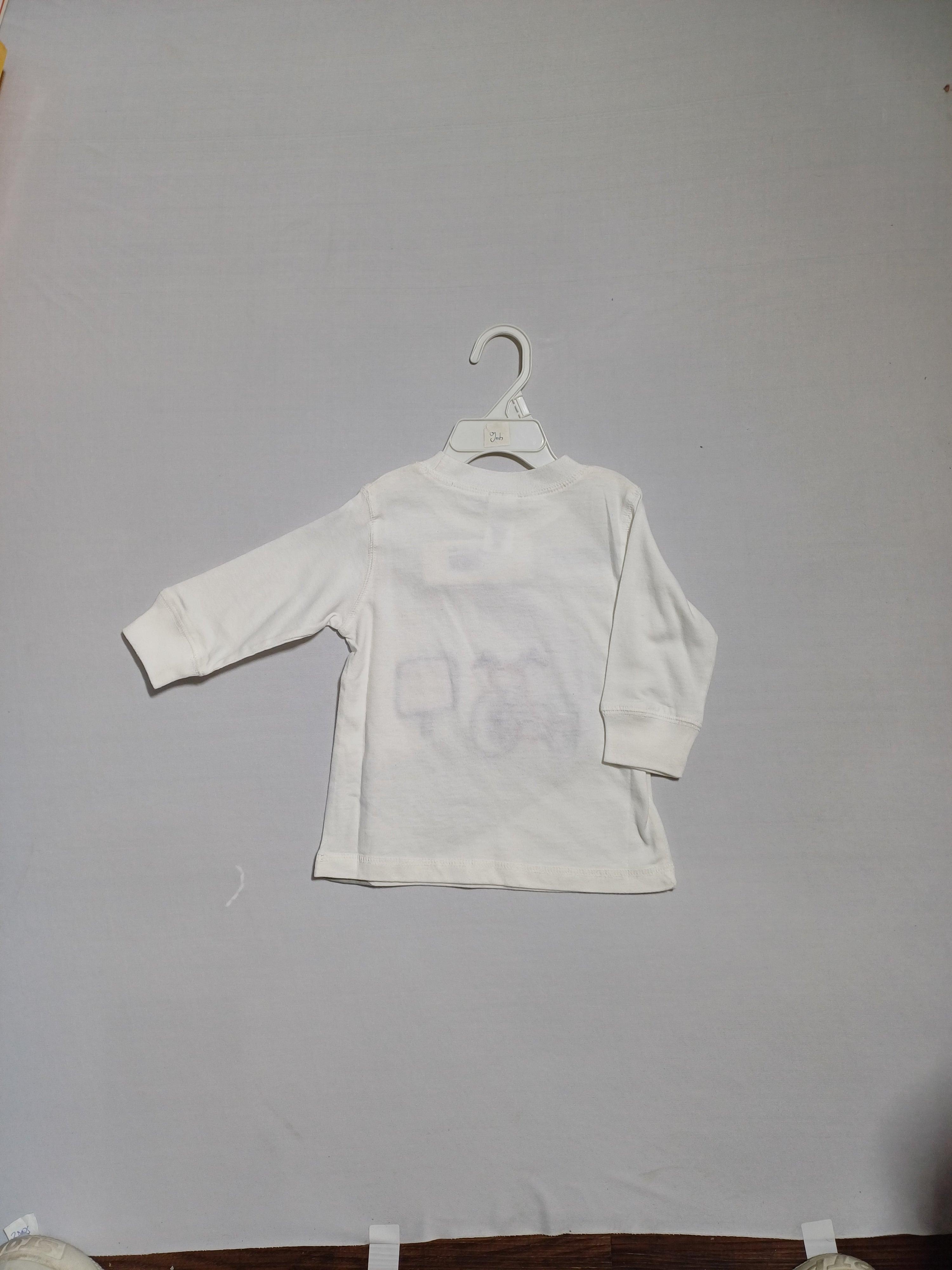 GYMBOREE WHITE-6-12M BOYS T-SHIRT L/S