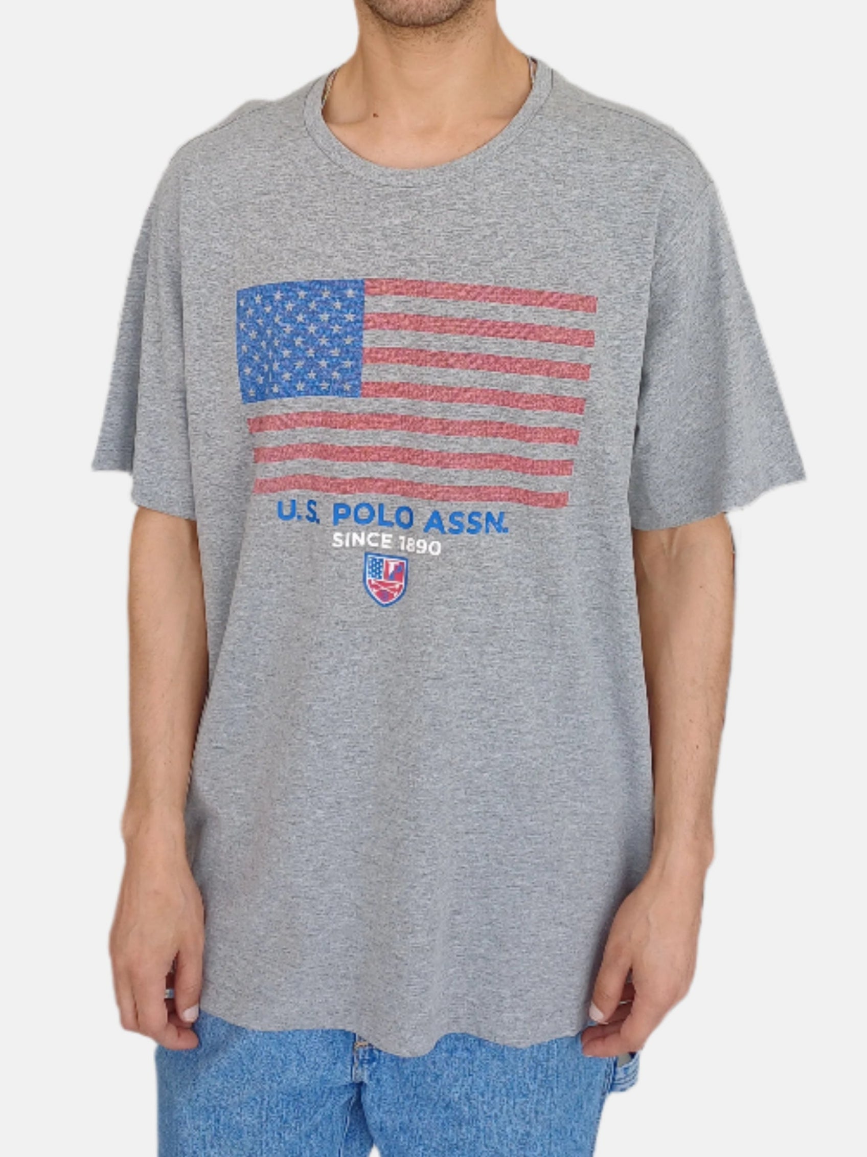 U.S. Polo Assn. Round Neck T-Shirts Grey Yellow 24