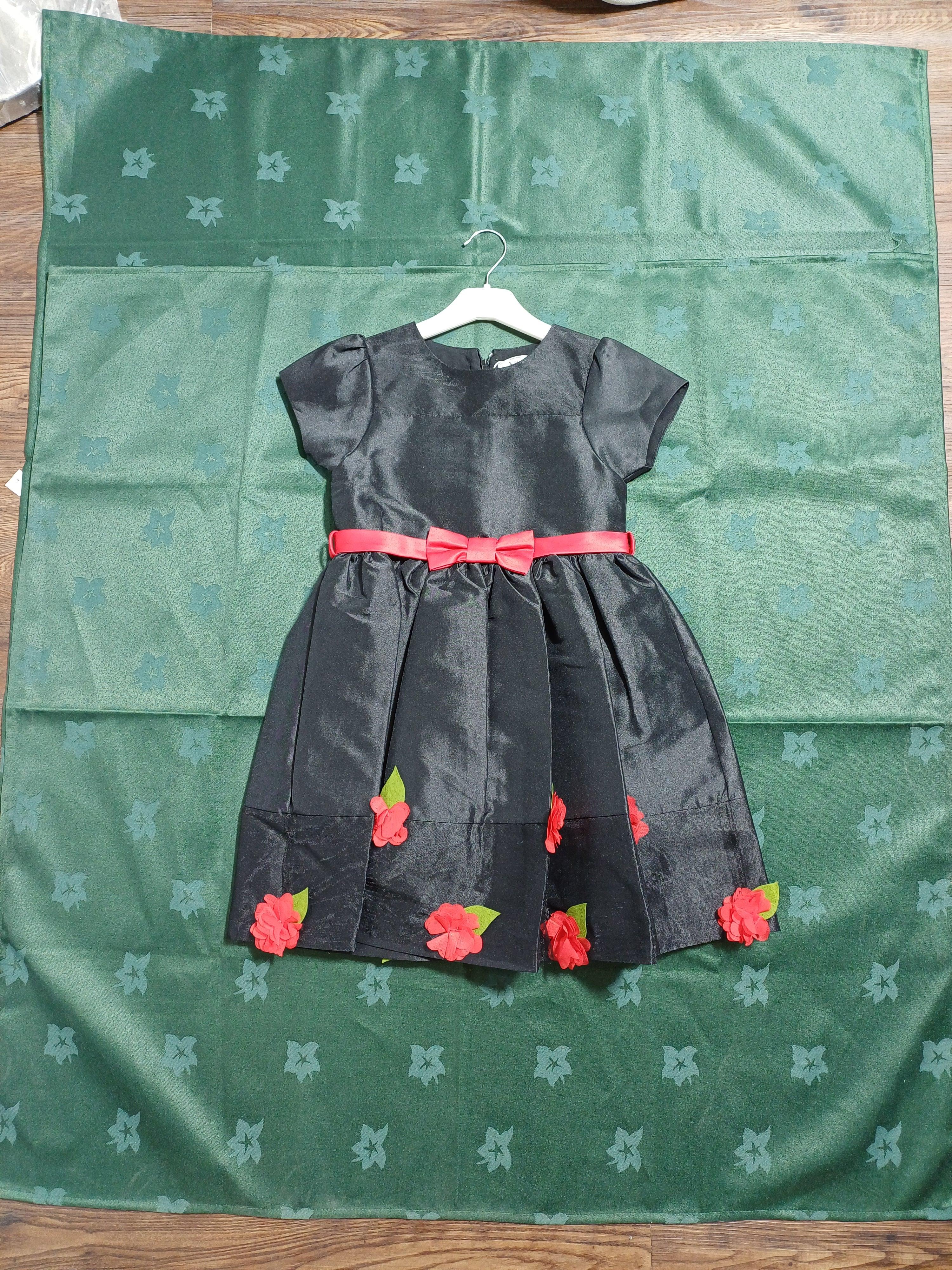 G19K60217 BLACK-7/8Y GIRLS DRESS