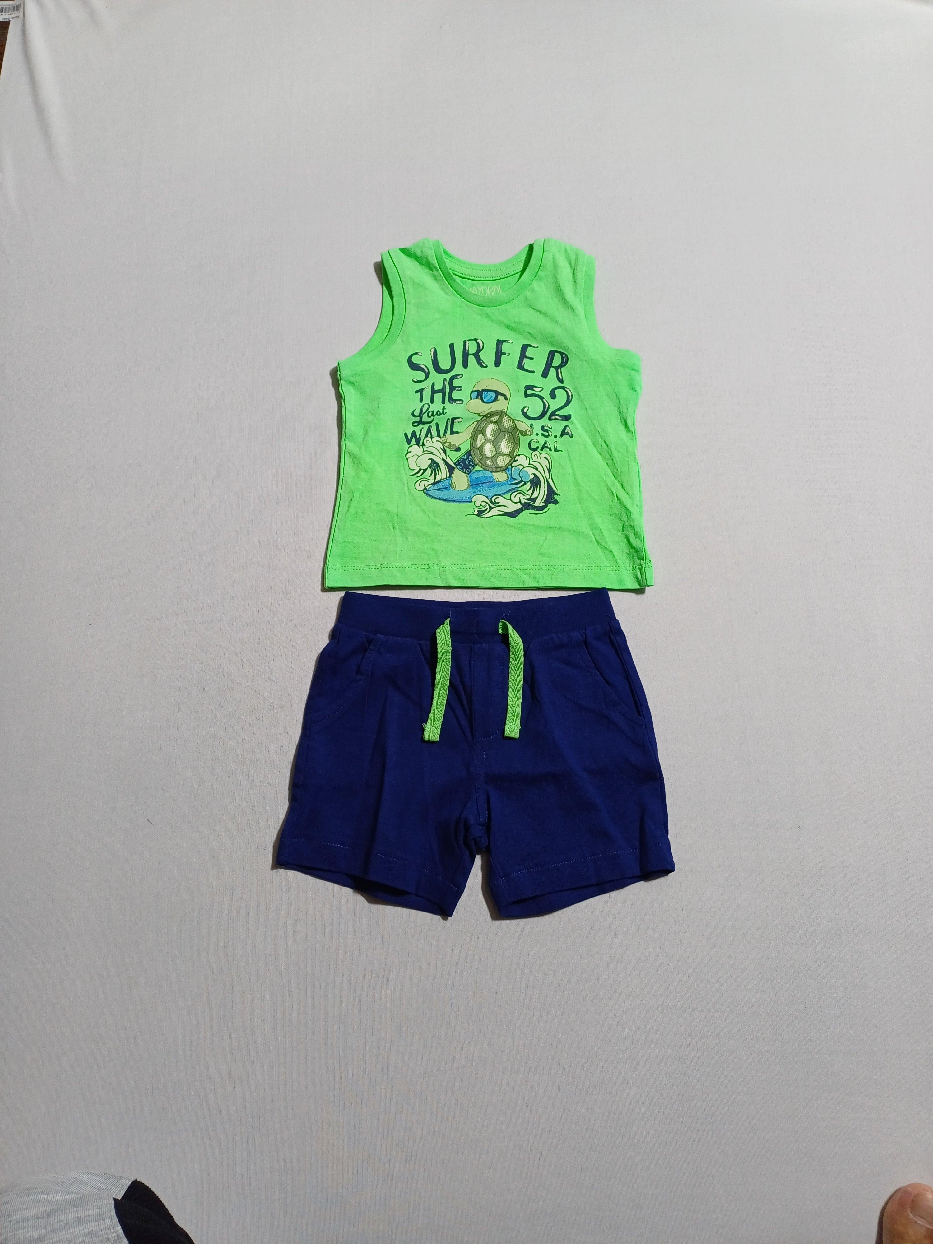 MAYORAL BABY GRENNVY-12M 2-SET SLEEVELESS T-SHIRT+SHORT 1.662-075