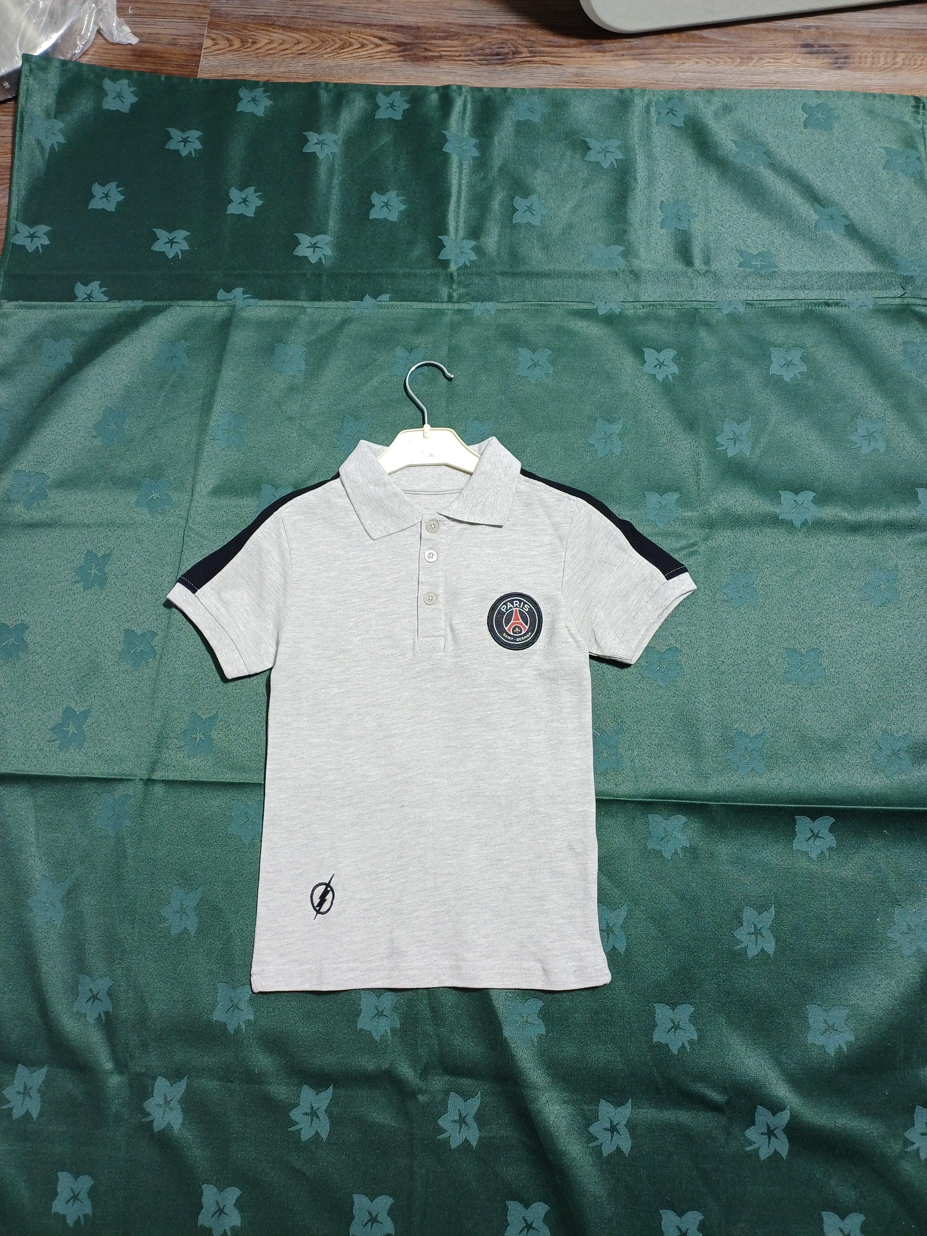 PARIS SAINT GERMAIN GREY-6A BOYS POLO T-SHIRT MBAPPE