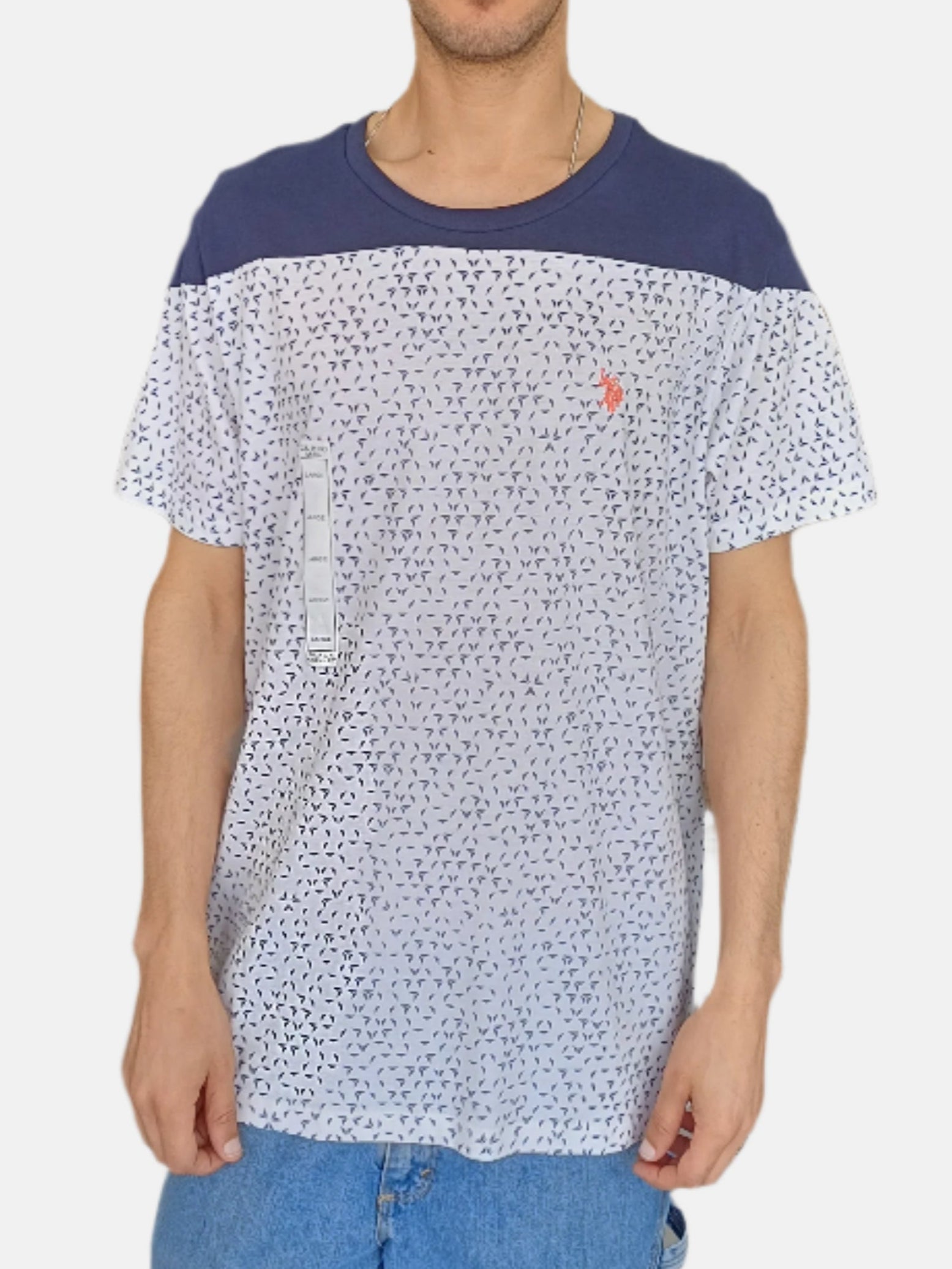 U.S. Polo Assn. Round Neck T-Shirts White Navy 35