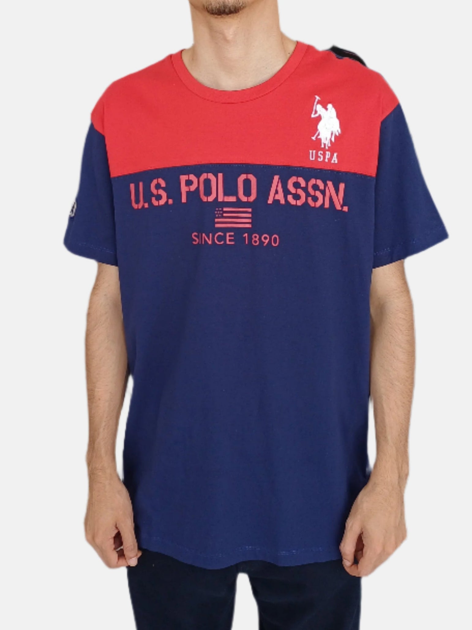 U.S. Polo Assn. Round Neck T-Shirts Navy Red 1