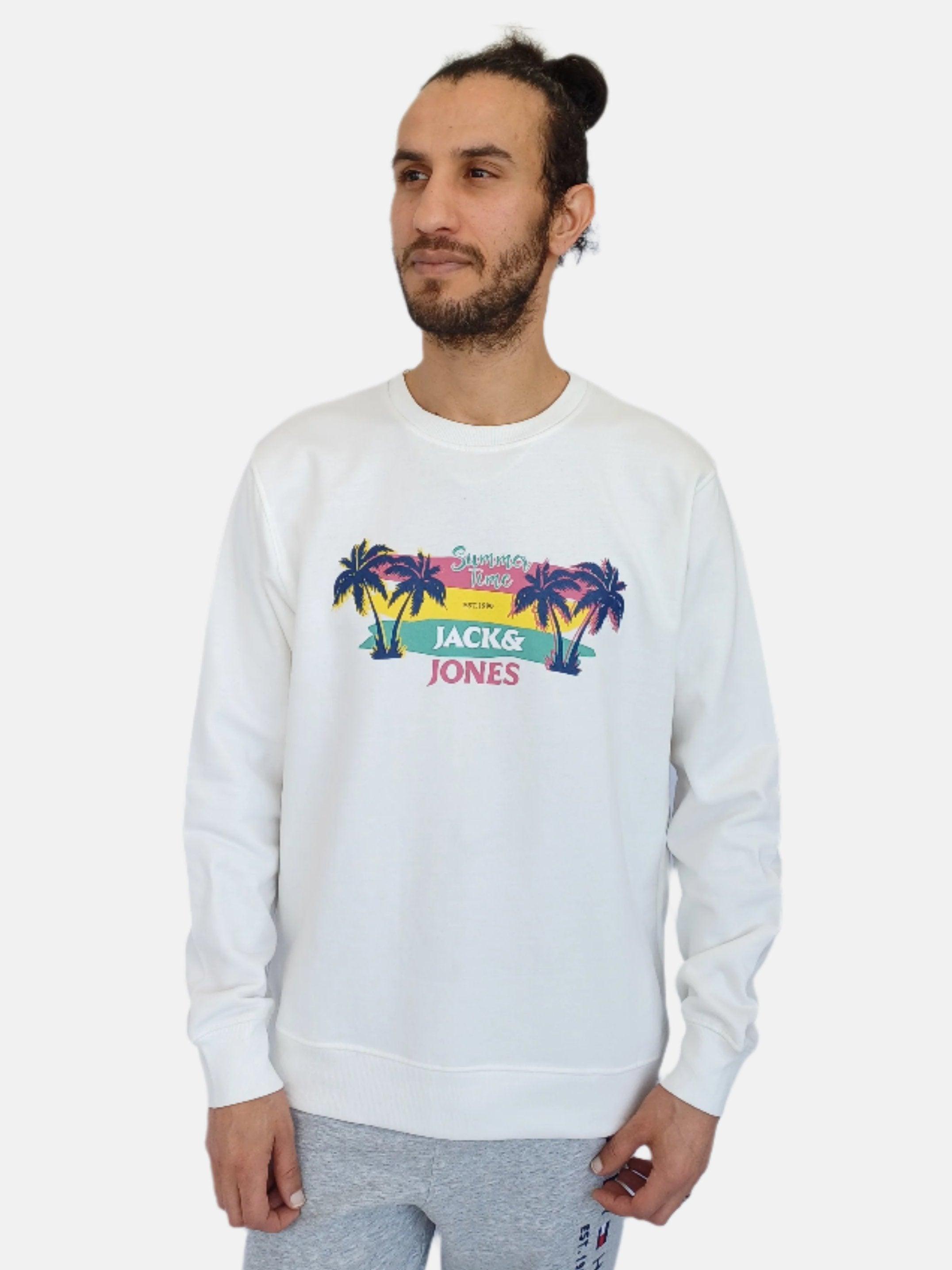 Sweat-shirt ras du cou blanc Jack & Jones
