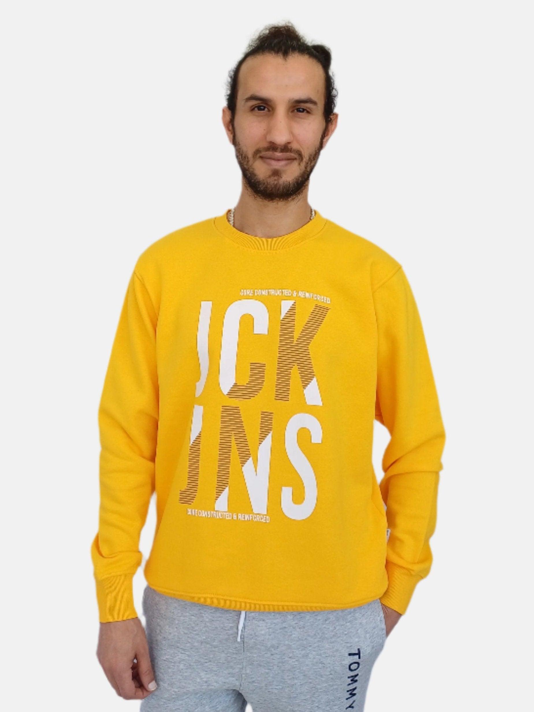 Sweat-shirt ras du cou jaune Jack & Jones