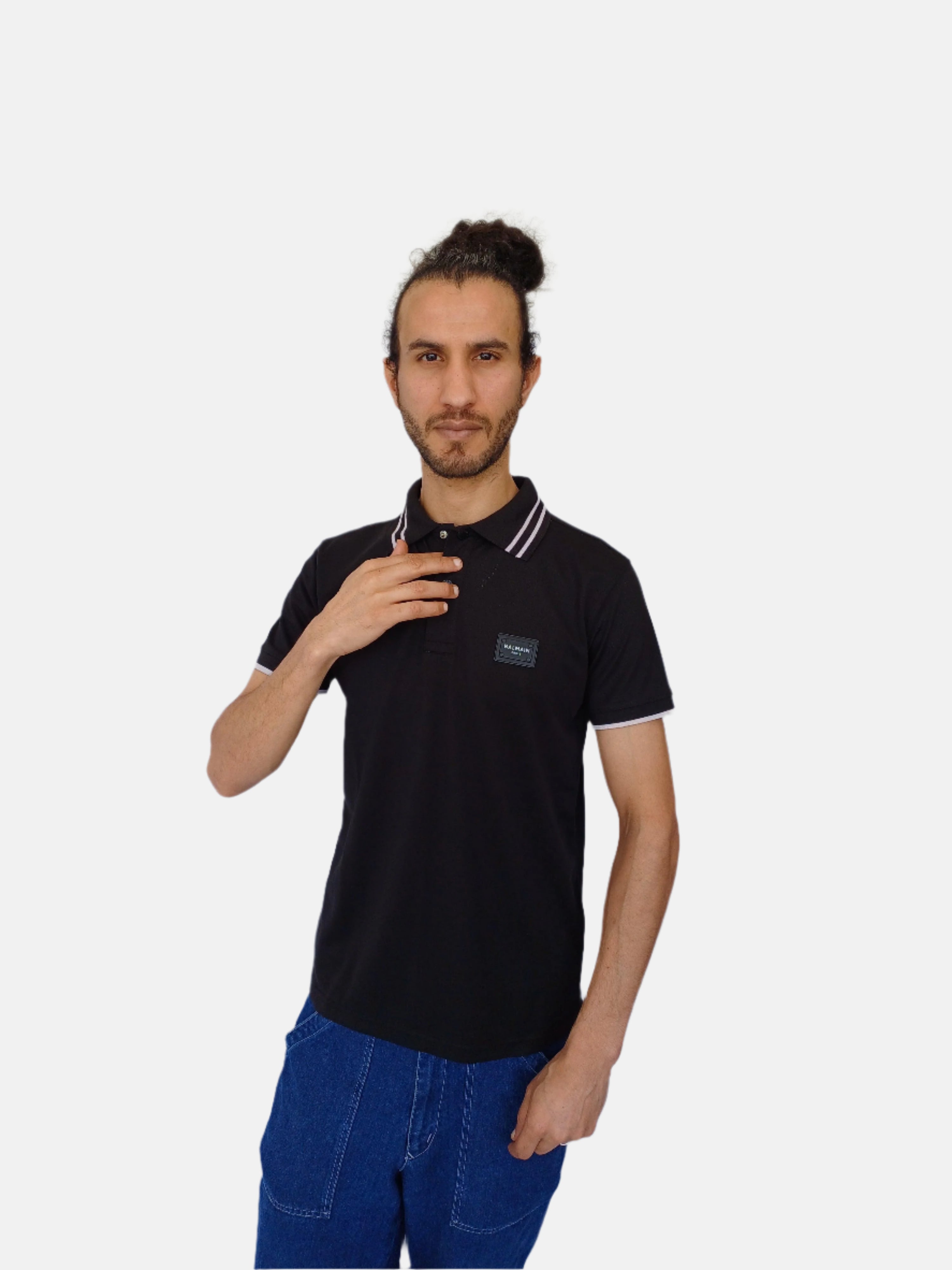 تي شيرت بولو رجالي من بالمان باللون الأسود