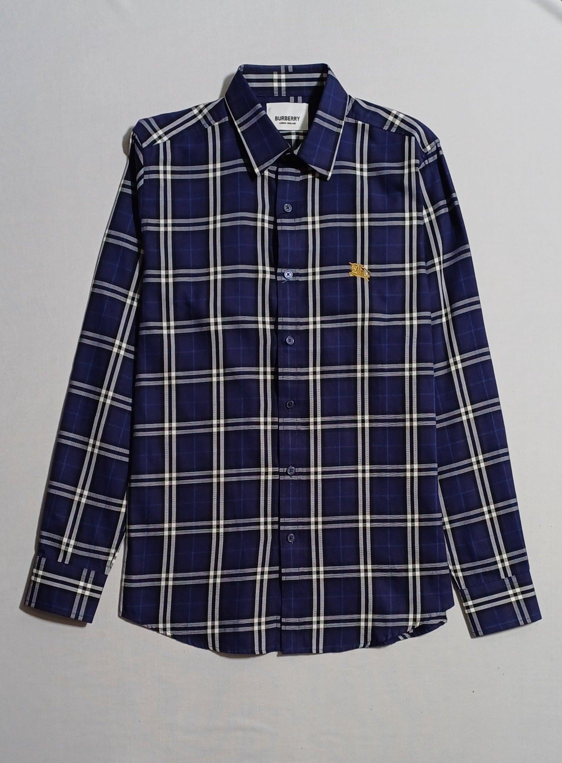 Burberry Men Shirt Blue