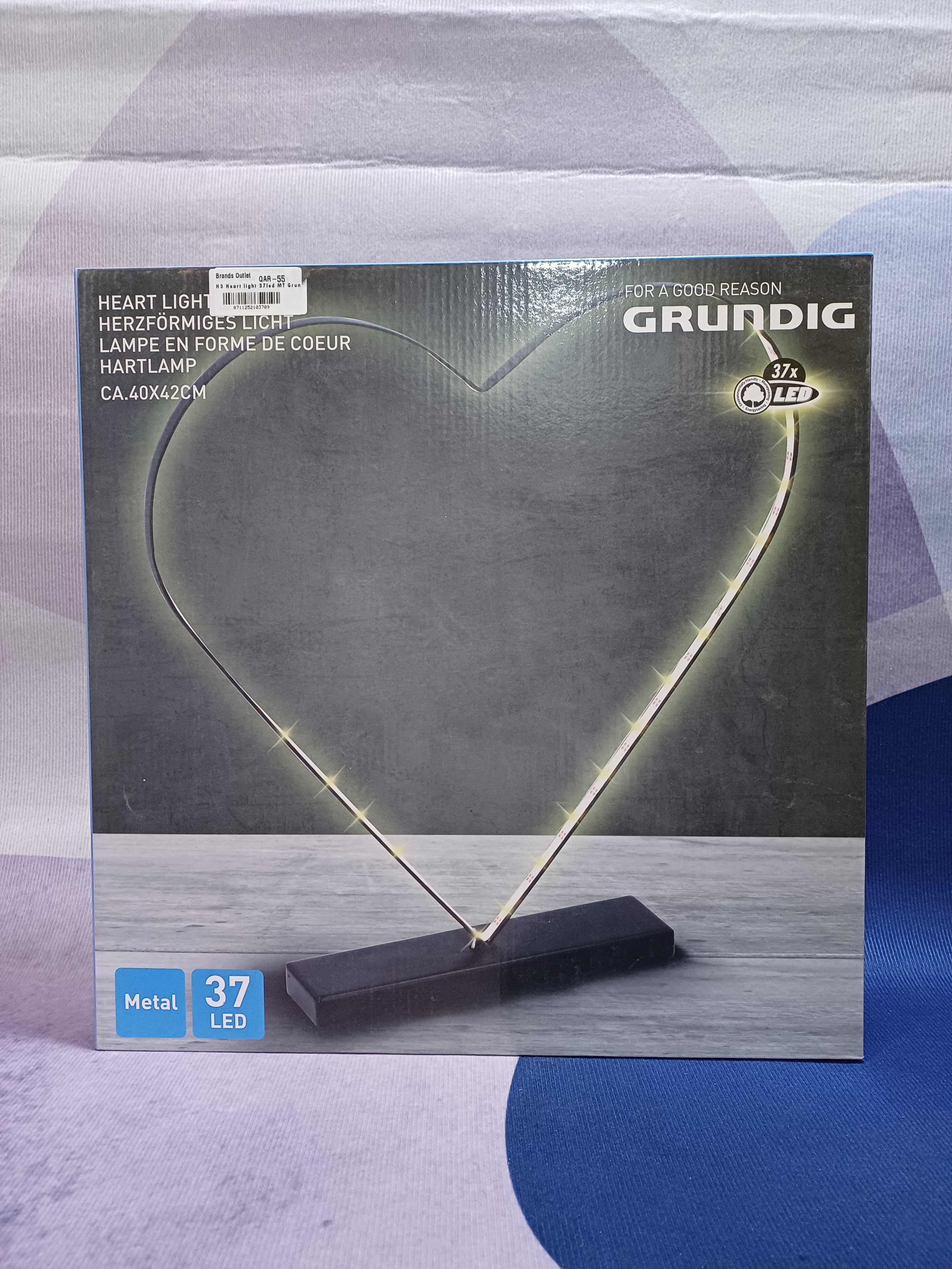 Lampe coeur H3 37led MT Grundig 41,5x5,8x42cm excl.3xAA