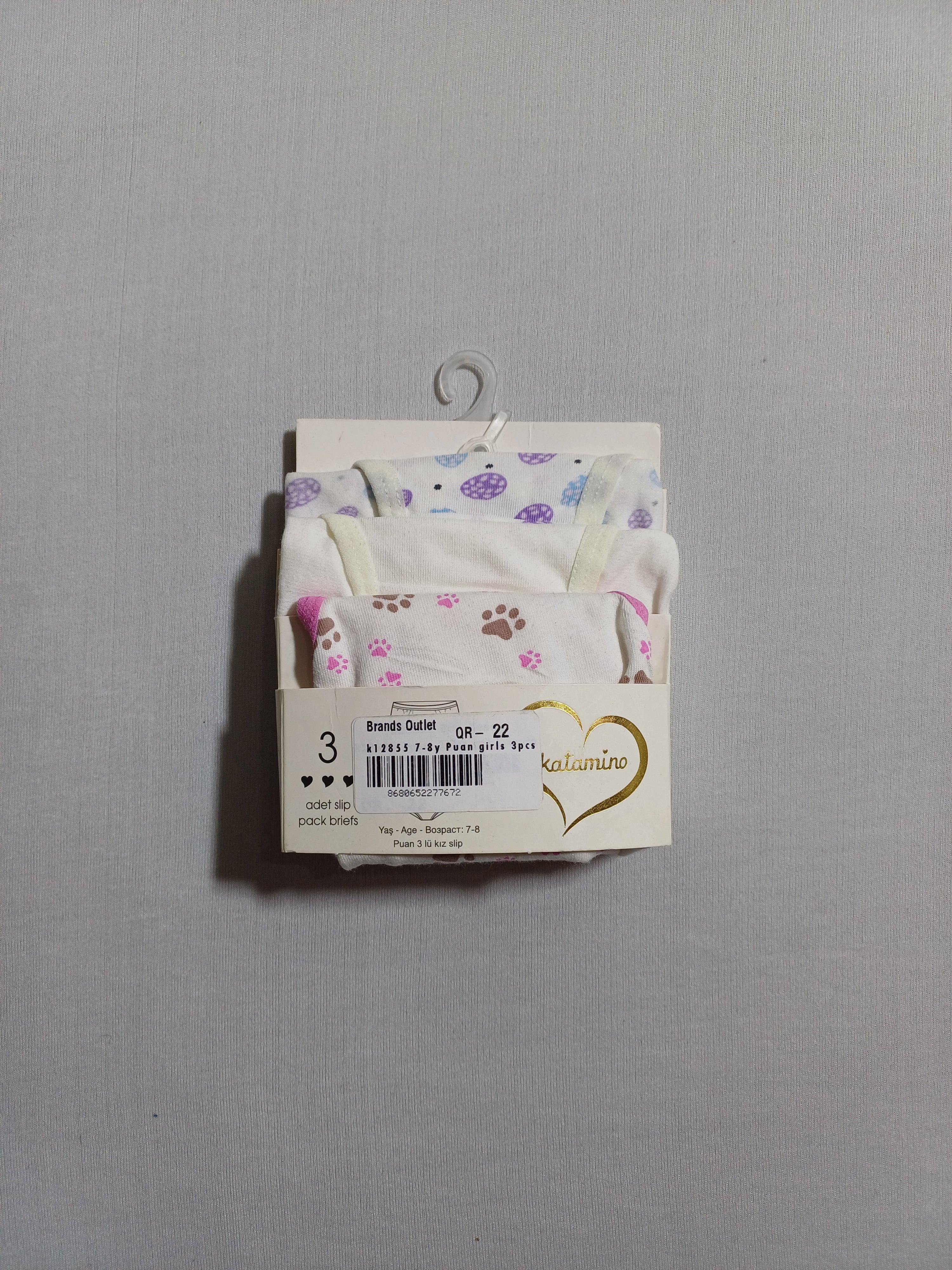 k12855 Puan Lot de 3 slips pour filles